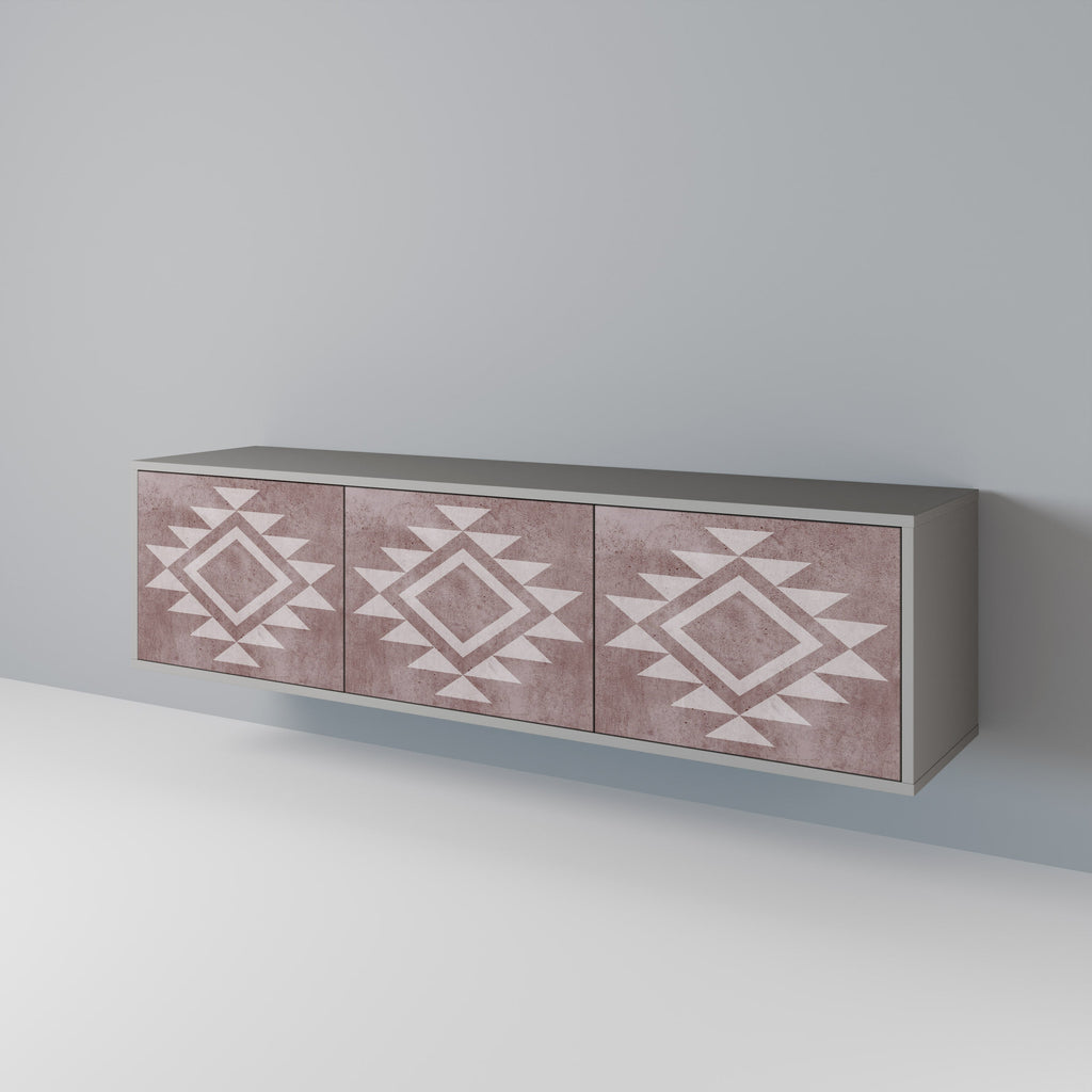 Meuble TV 3 portes MARVEL MOSAIC finition grise