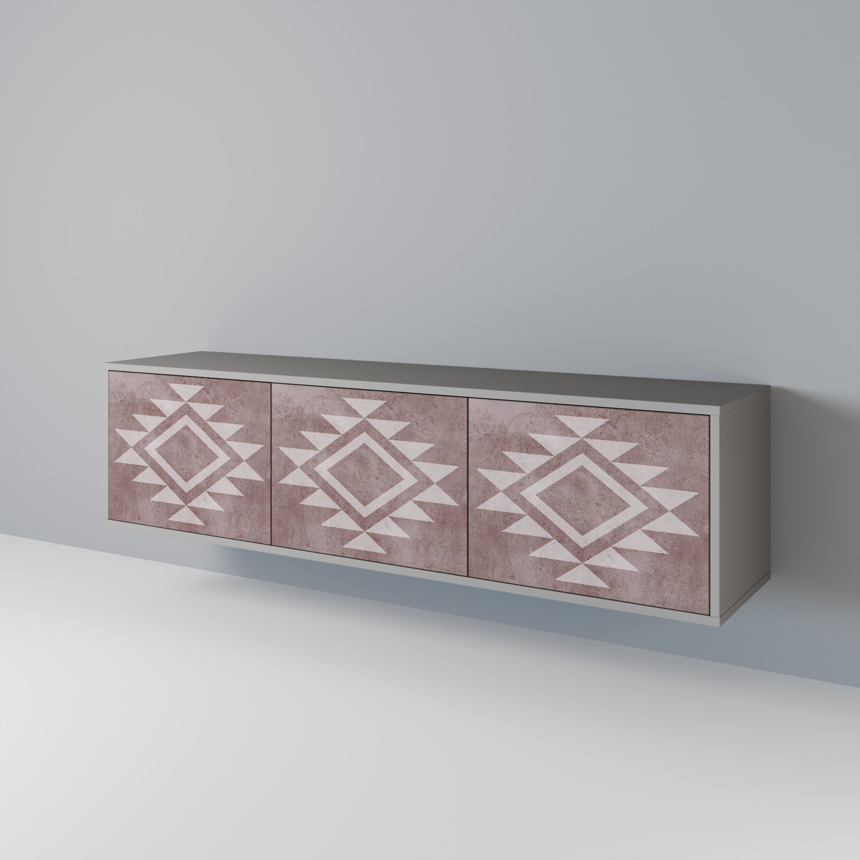 Meuble TV 3 portes MARVEL MOSAIC finition grise