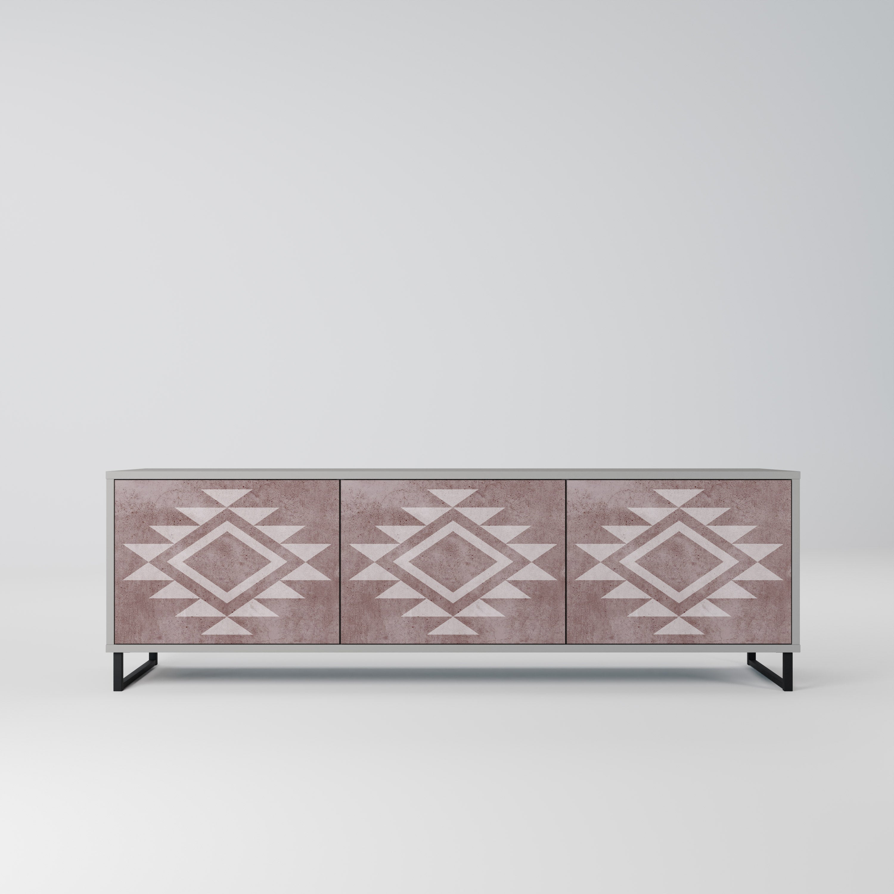 Meuble TV 3 portes MARVEL MOSAIC finition grise