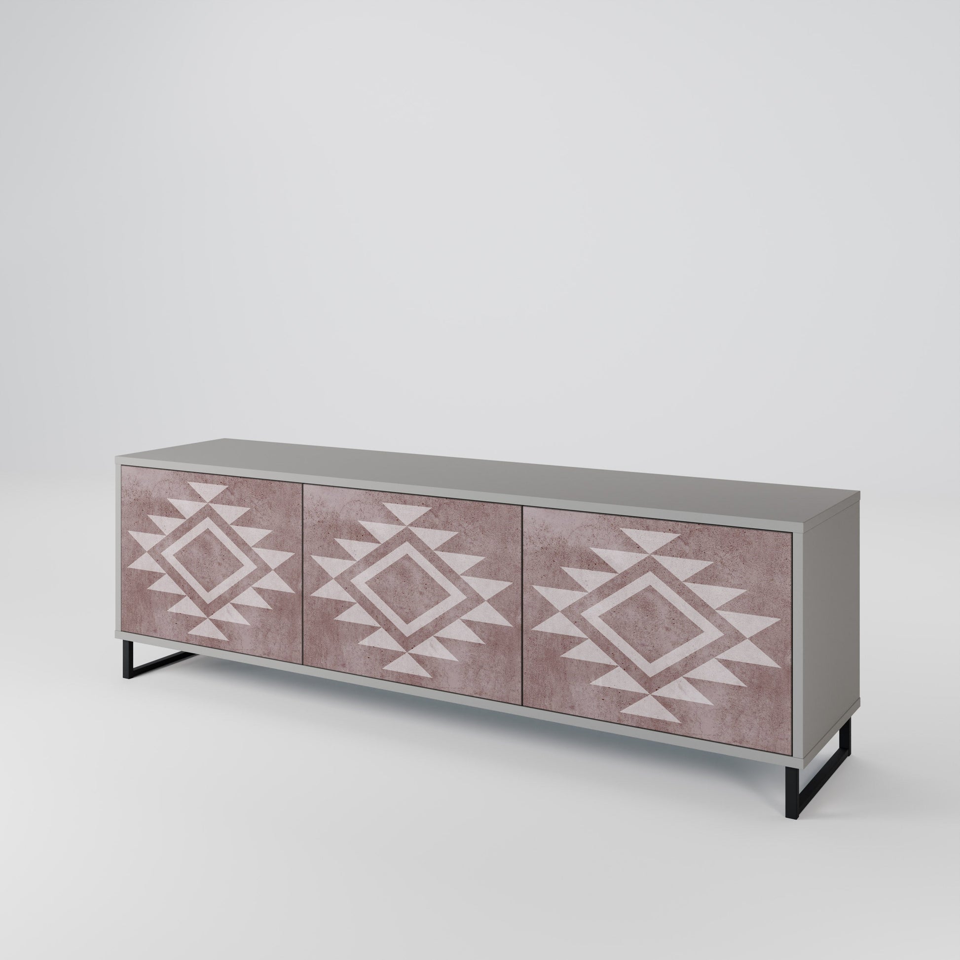 Meuble TV 3 portes MARVEL MOSAIC finition grise