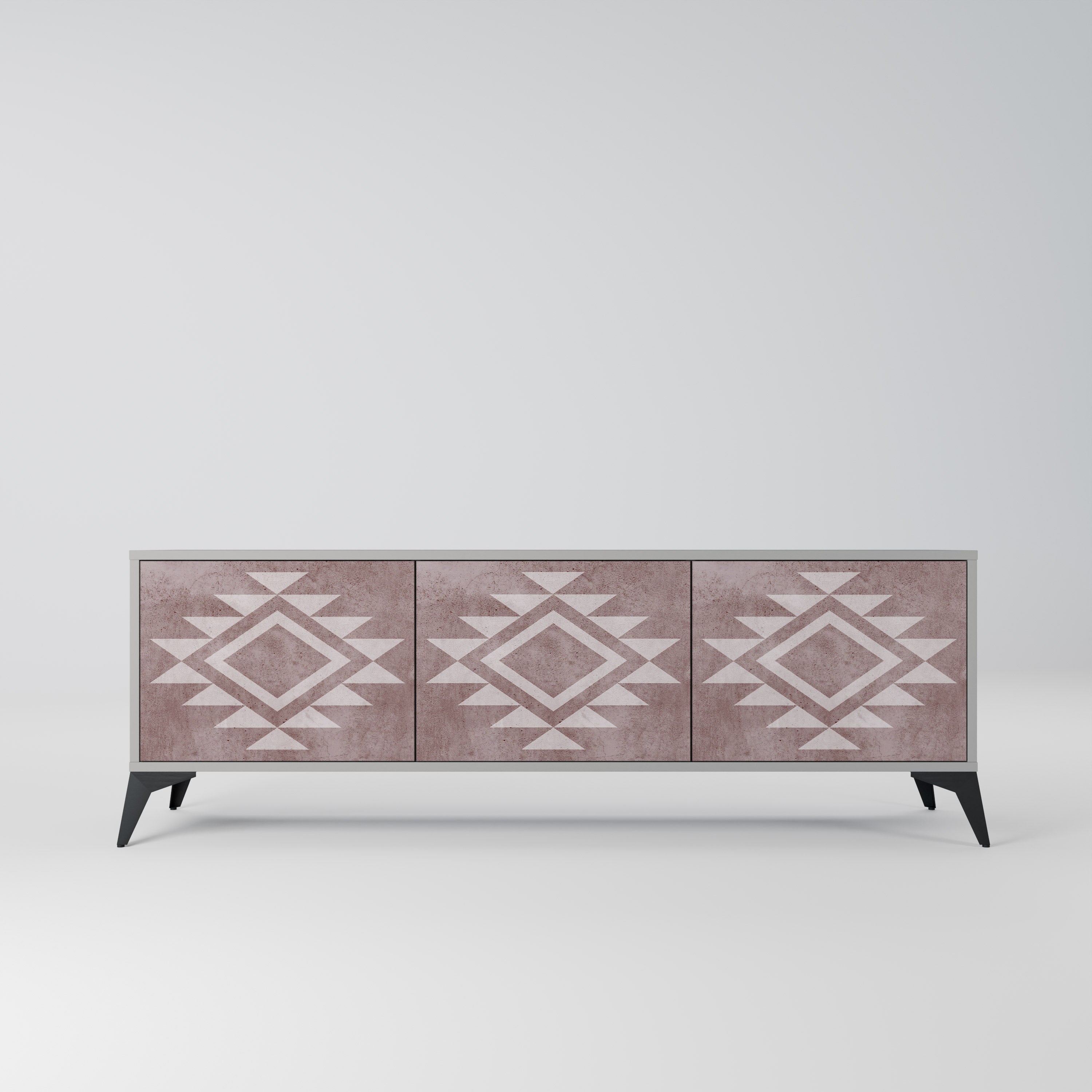 Meuble TV 3 portes MARVEL MOSAIC finition grise