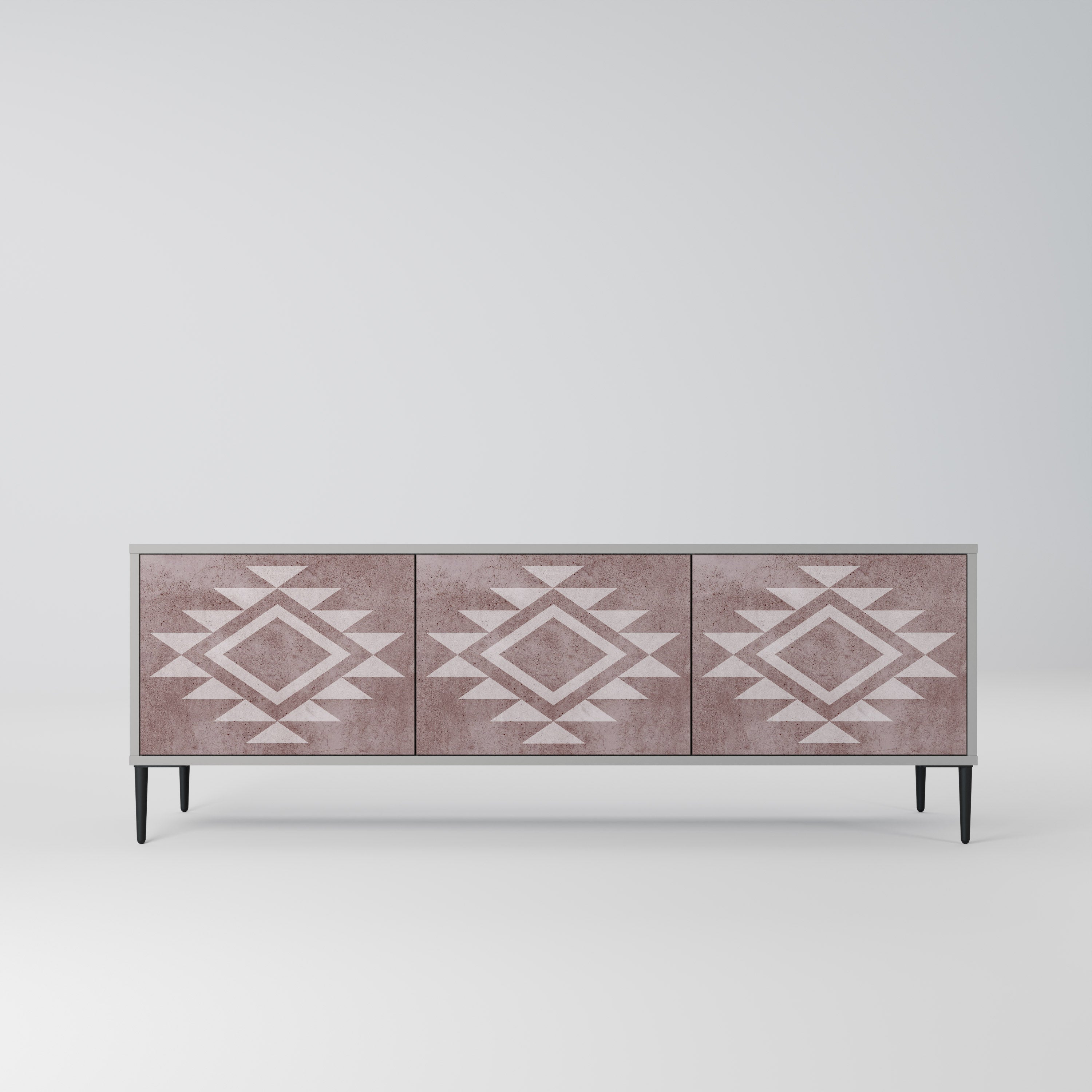 Meuble TV 3 portes MARVEL MOSAIC finition grise