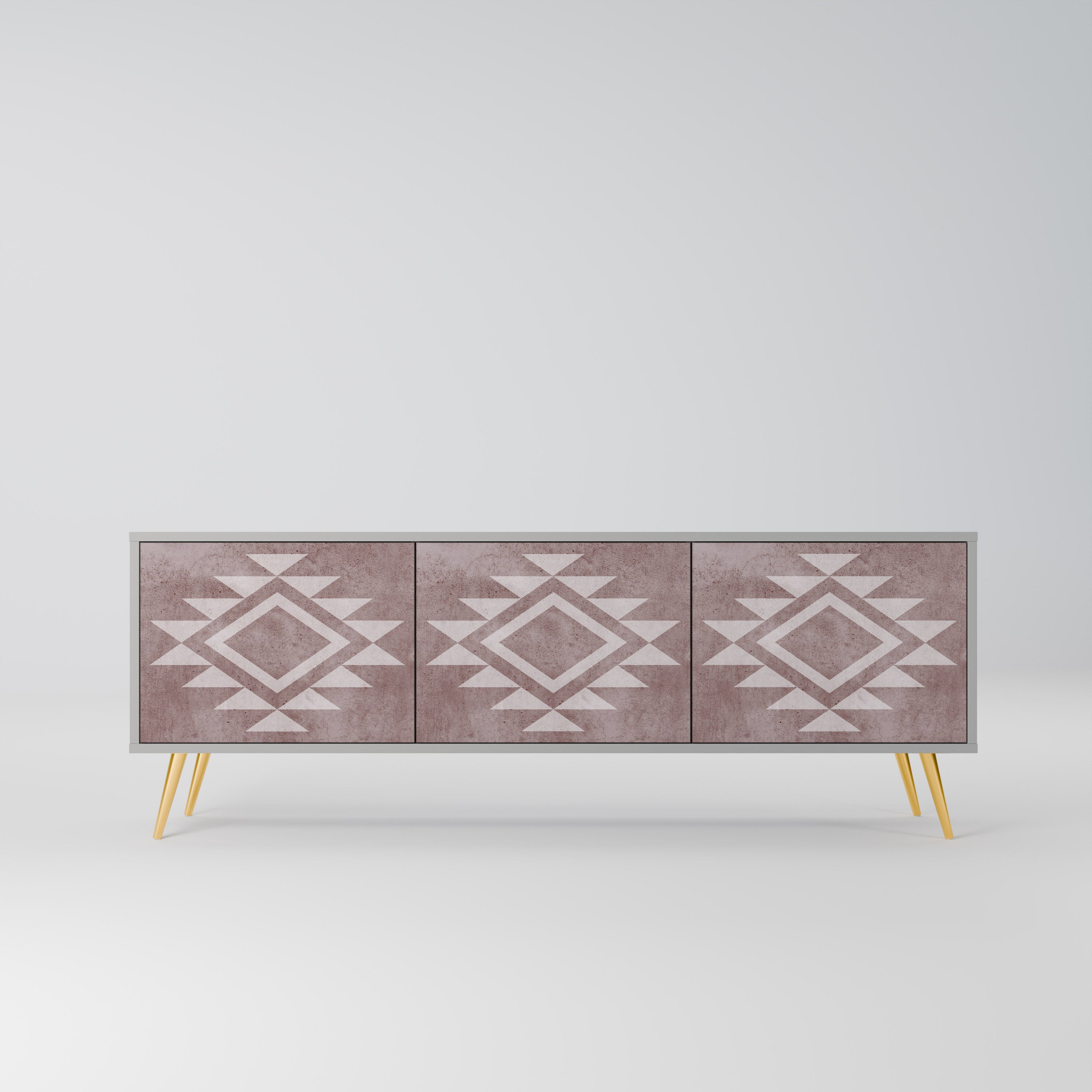 Meuble TV 3 portes MARVEL MOSAIC finition grise