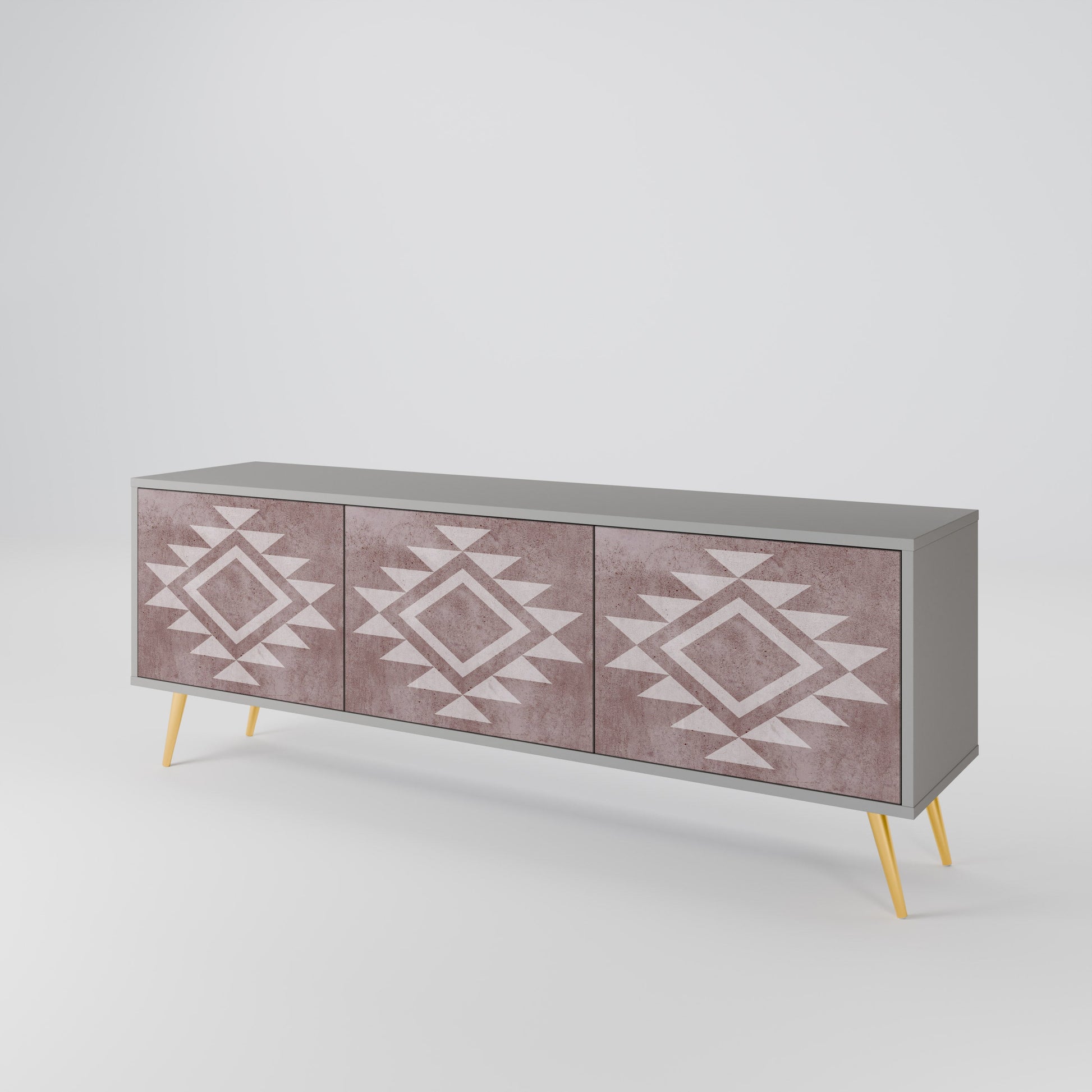 Meuble TV 3 portes MARVEL MOSAIC finition grise