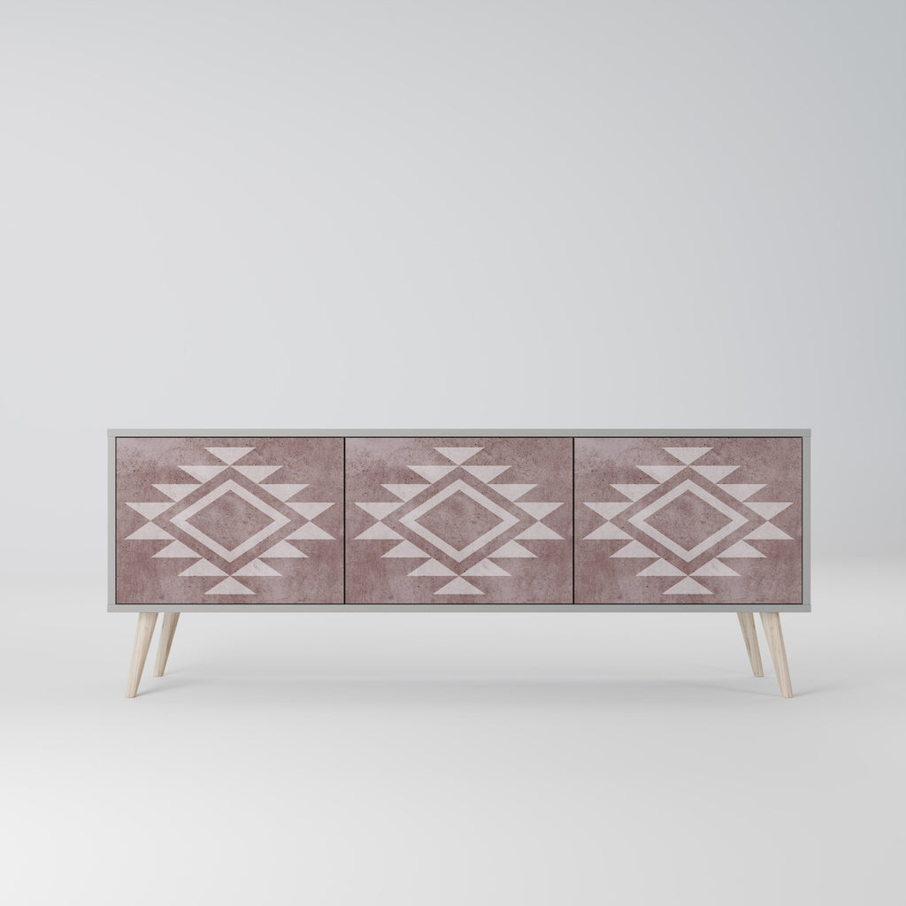 Meuble TV 3 portes MARVEL MOSAIC finition grise