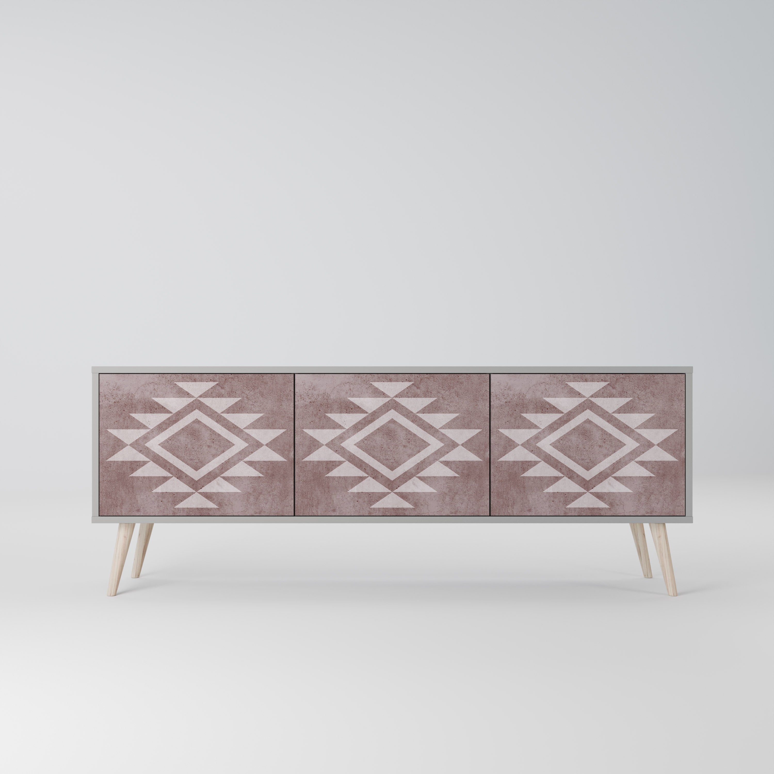 Meuble TV 3 portes MARVEL MOSAIC finition grise