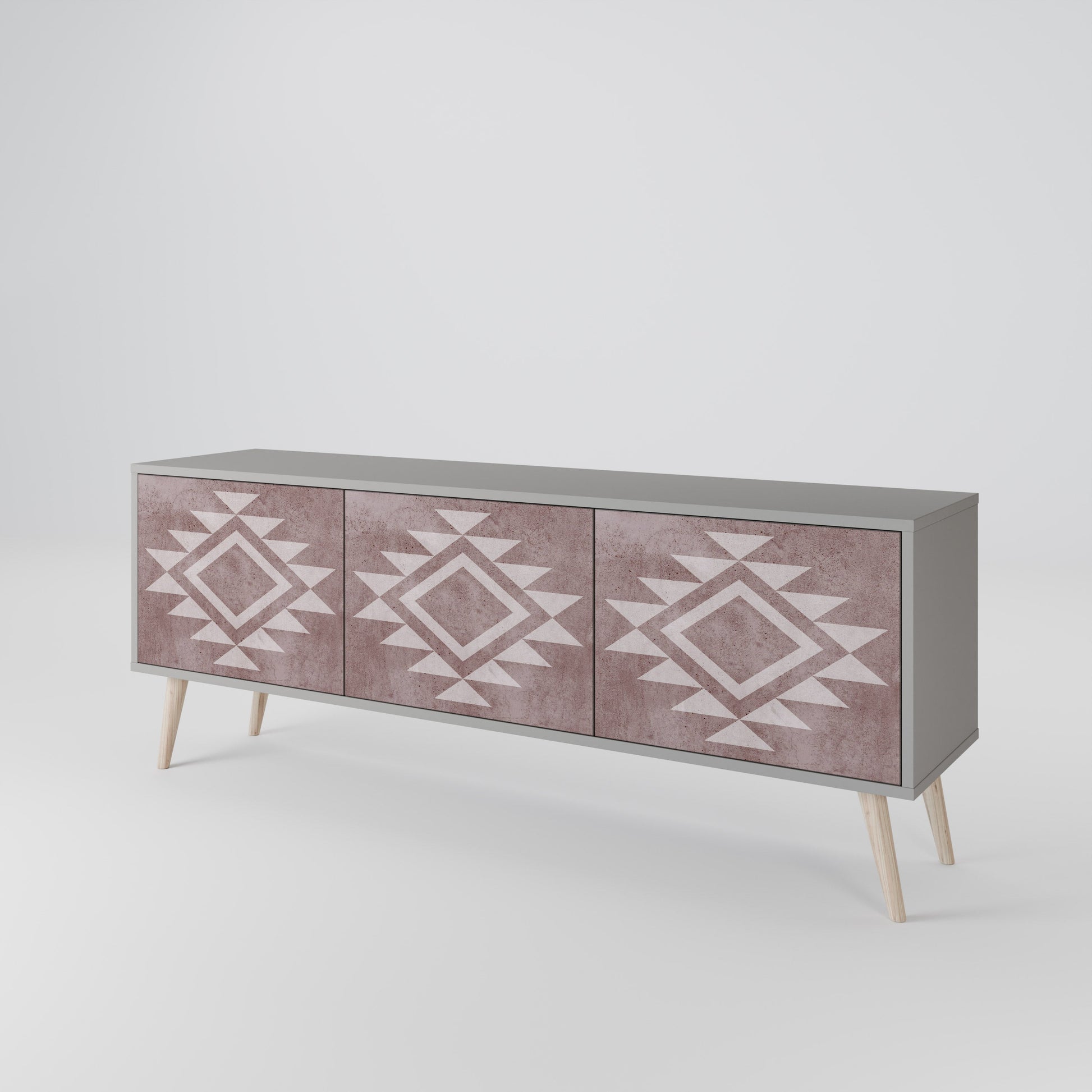 Meuble TV 3 portes MARVEL MOSAIC finition grise