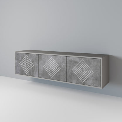 POLYGONAL ARTISTRY 3-Door TV Cabinet