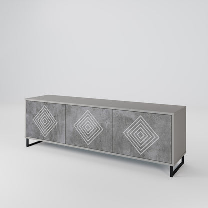 POLYGONAL ARTISTRY 3-Door TV Cabinet