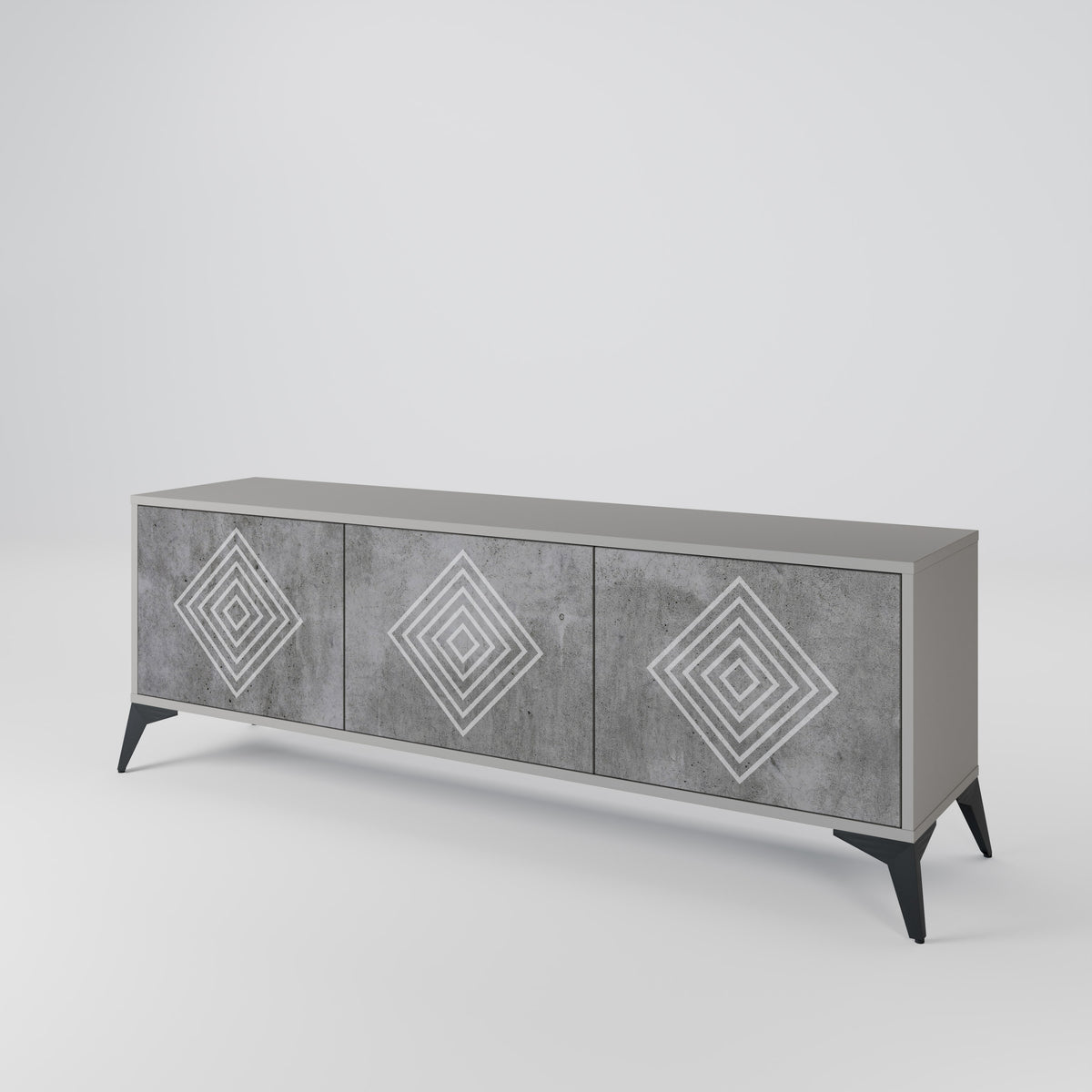 POLYGONAL ARTISTRY 3-Door TV Cabinet