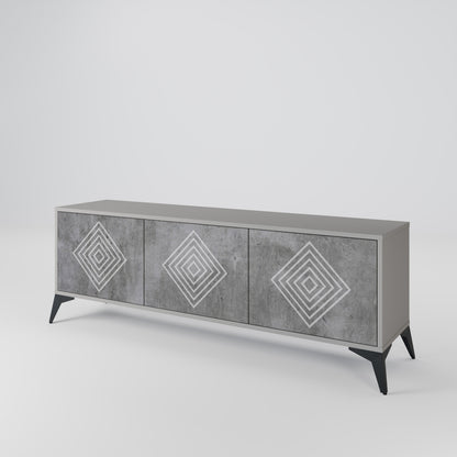 POLYGONAL ARTISTRY 3-Door TV Cabinet
