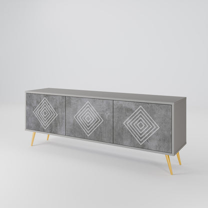 POLYGONAL ARTISTRY 3-Door TV Cabinet