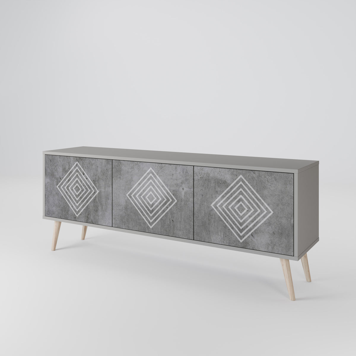 POLYGONAL ARTISTRY 3-Door TV Cabinet