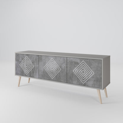 POLYGONAL ARTISTRY 3-Door TV Cabinet