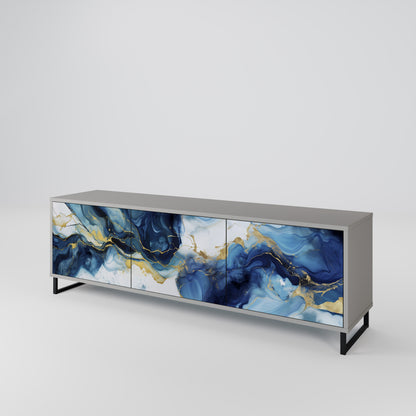 INKY MARBLE 3-Door TV Cabinet