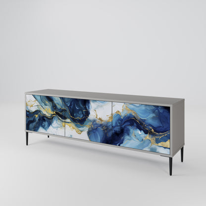 INKY MARBLE 3-Door TV Cabinet