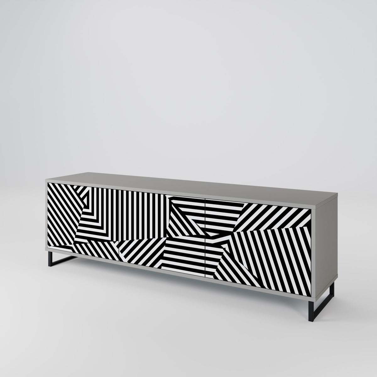 ILLUSIONARY LATTICE 3-Door TV Cabinet
