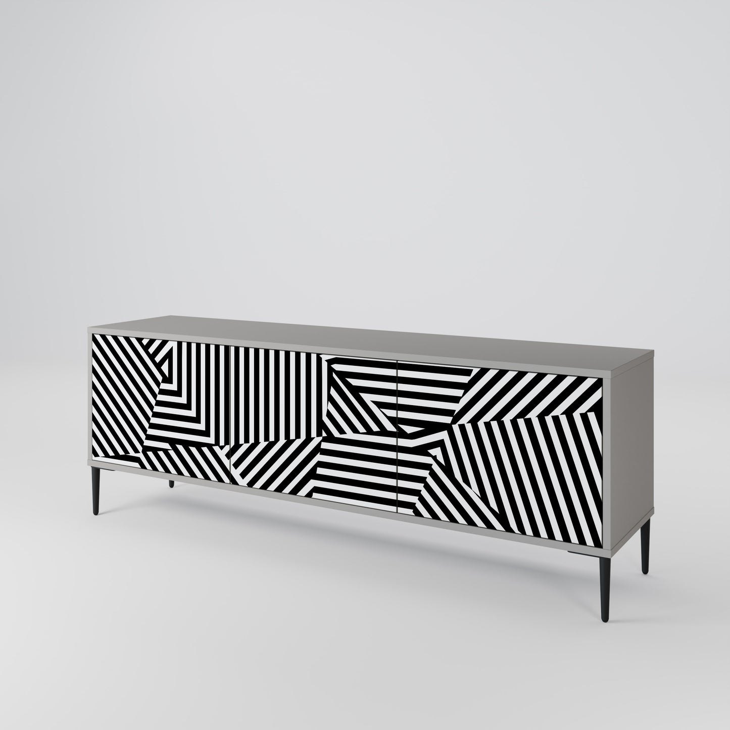 ILLUSIONARY LATTICE 3-Door TV Cabinet