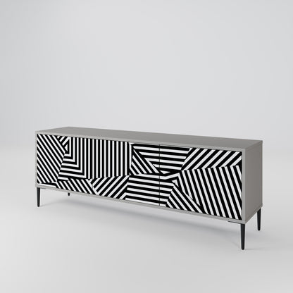 ILLUSIONARY LATTICE 3-Door TV Cabinet