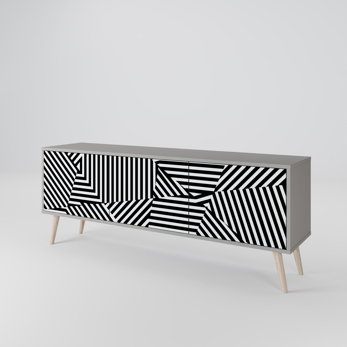 ILLUSIONARY LATTICE 3-Door TV Cabinet