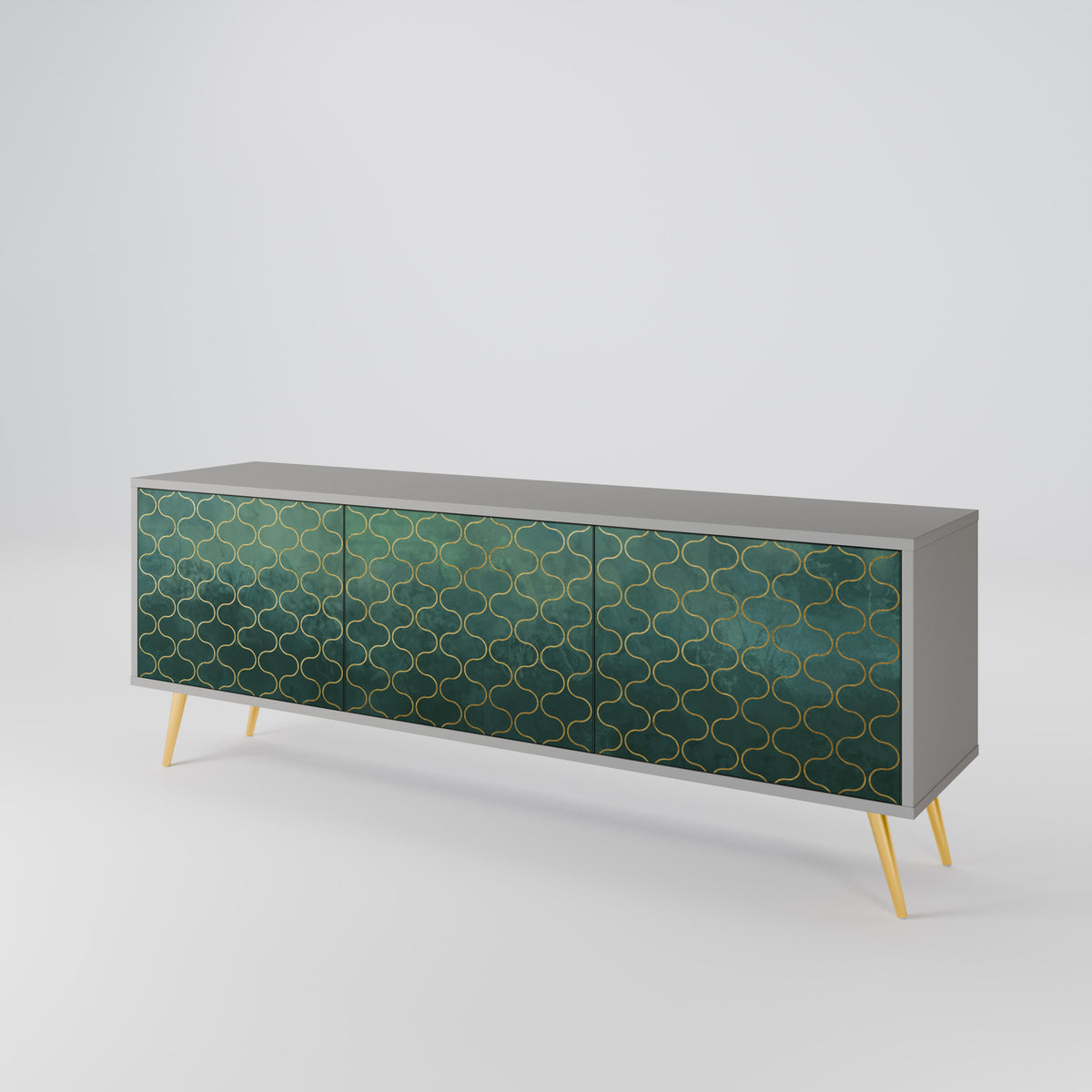 TESSELATED GREENERY 3-Door TV Cabinet