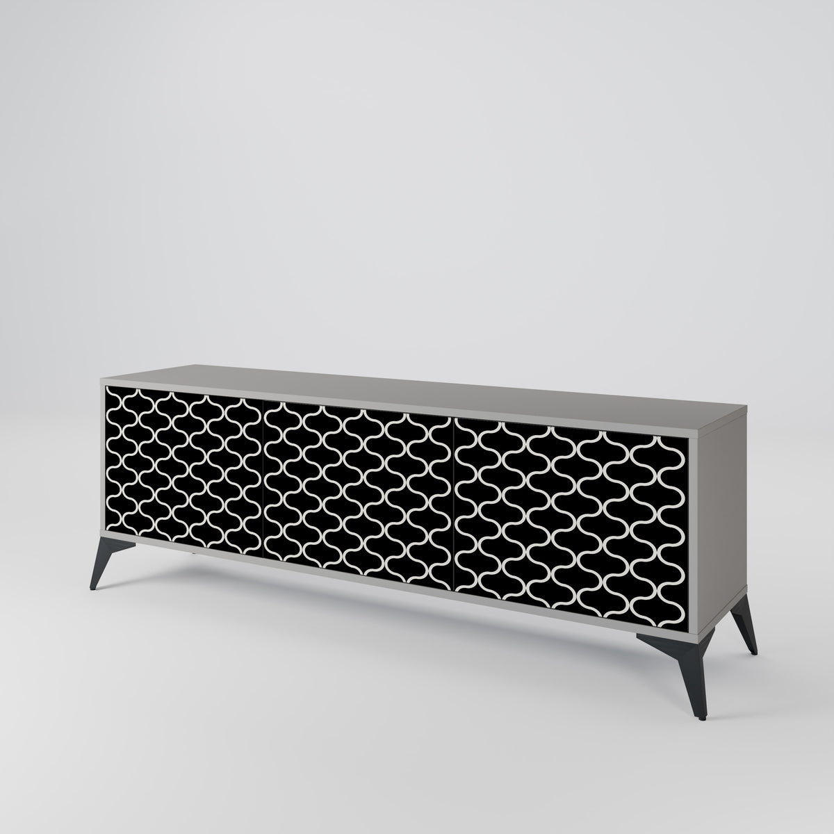 TESSELATED BLACKNESS 3-Door TV Cabinet