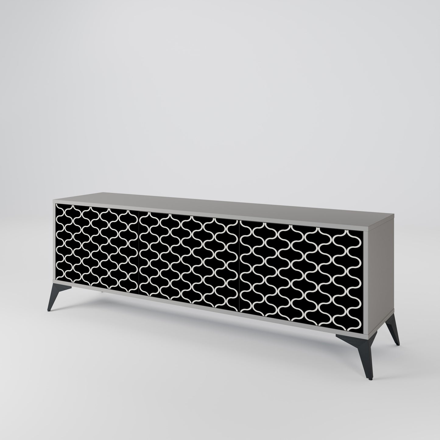 TESSELATED BLACKNESS 3-Door TV Cabinet