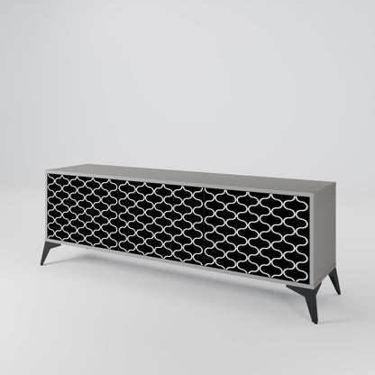 TESSELATED BLACKNESS 3-Door TV Cabinet