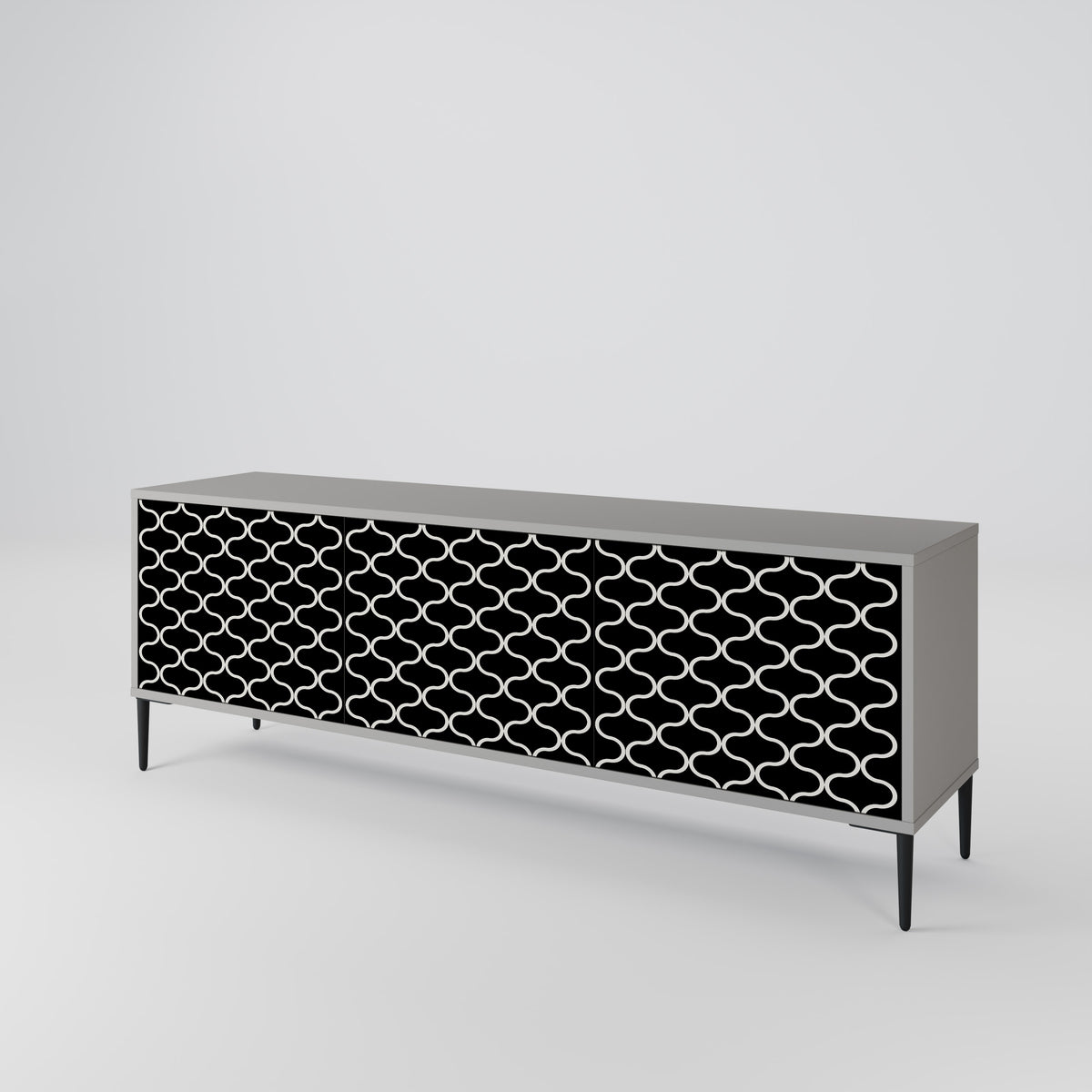 TESSELATED BLACKNESS 3-Door TV Cabinet