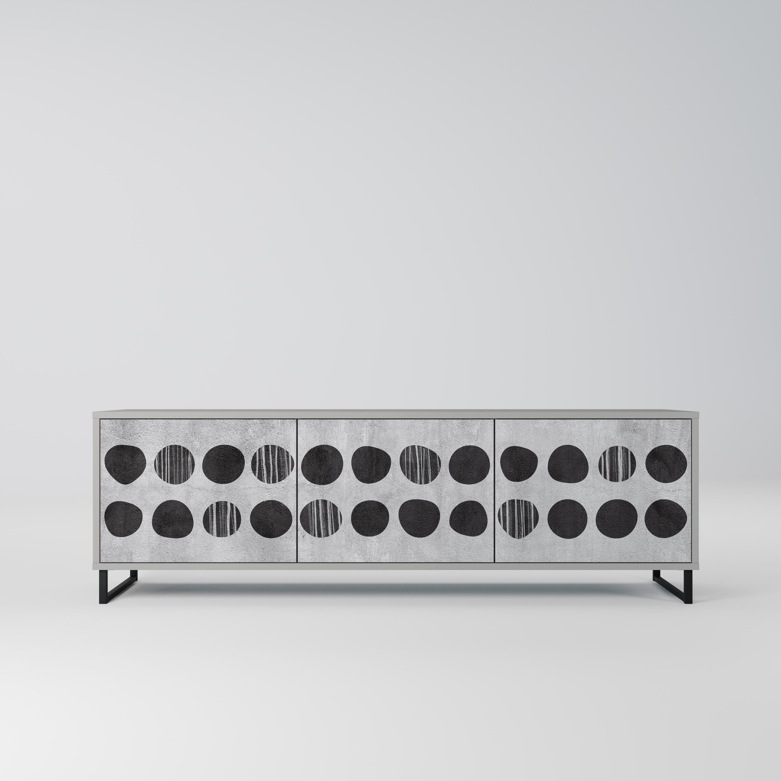 Meuble TV 3 portes GHOSTLY GRADIENTS finition grise