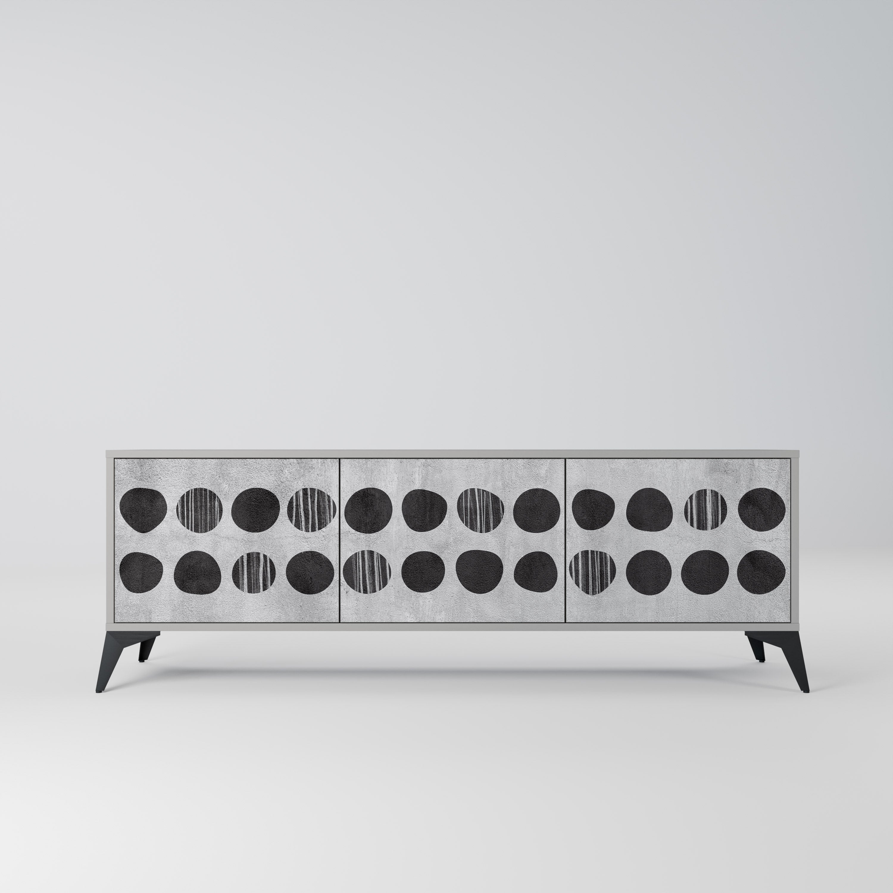 Meuble TV 3 portes GHOSTLY GRADIENTS finition grise