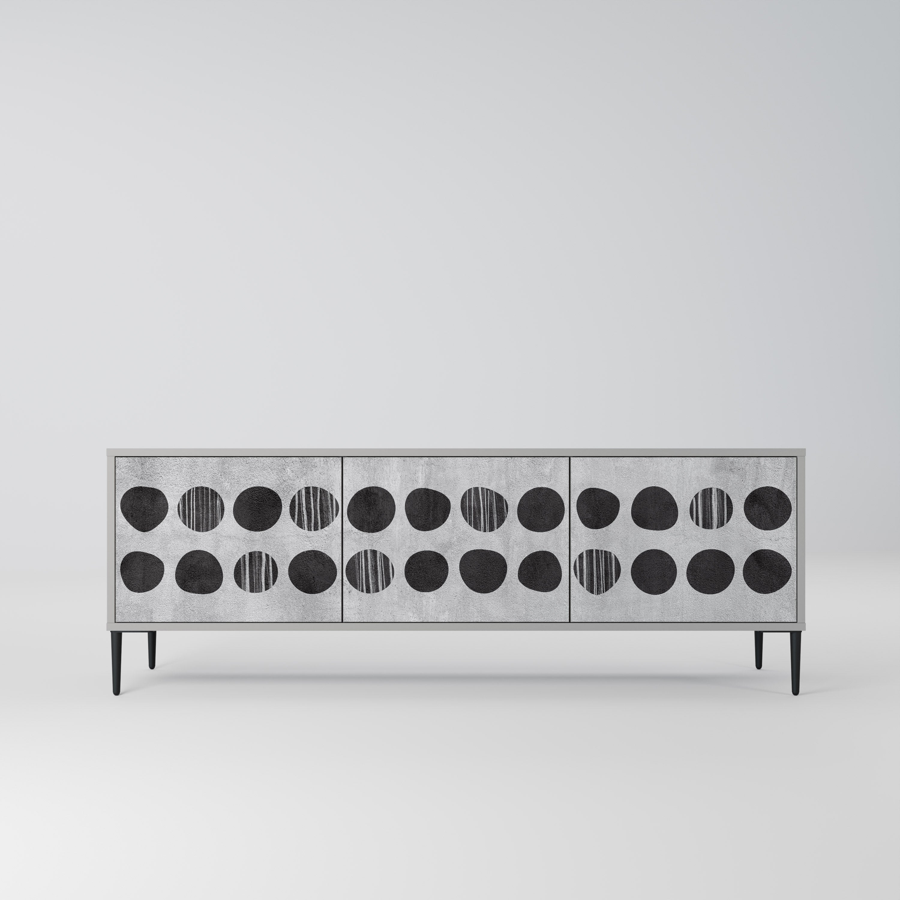 Meuble TV 3 portes GHOSTLY GRADIENTS finition grise