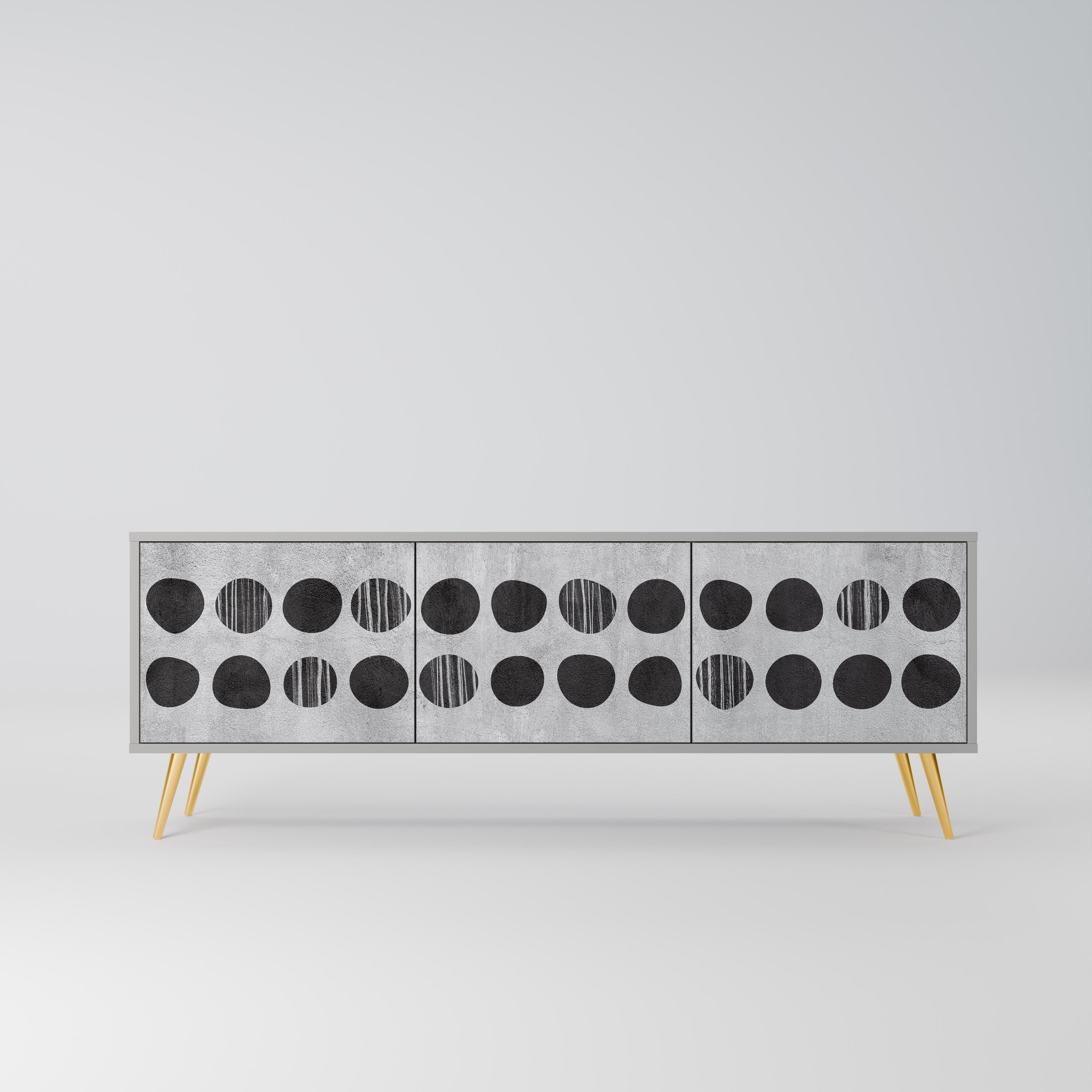 Meuble TV 3 portes GHOSTLY GRADIENTS finition grise