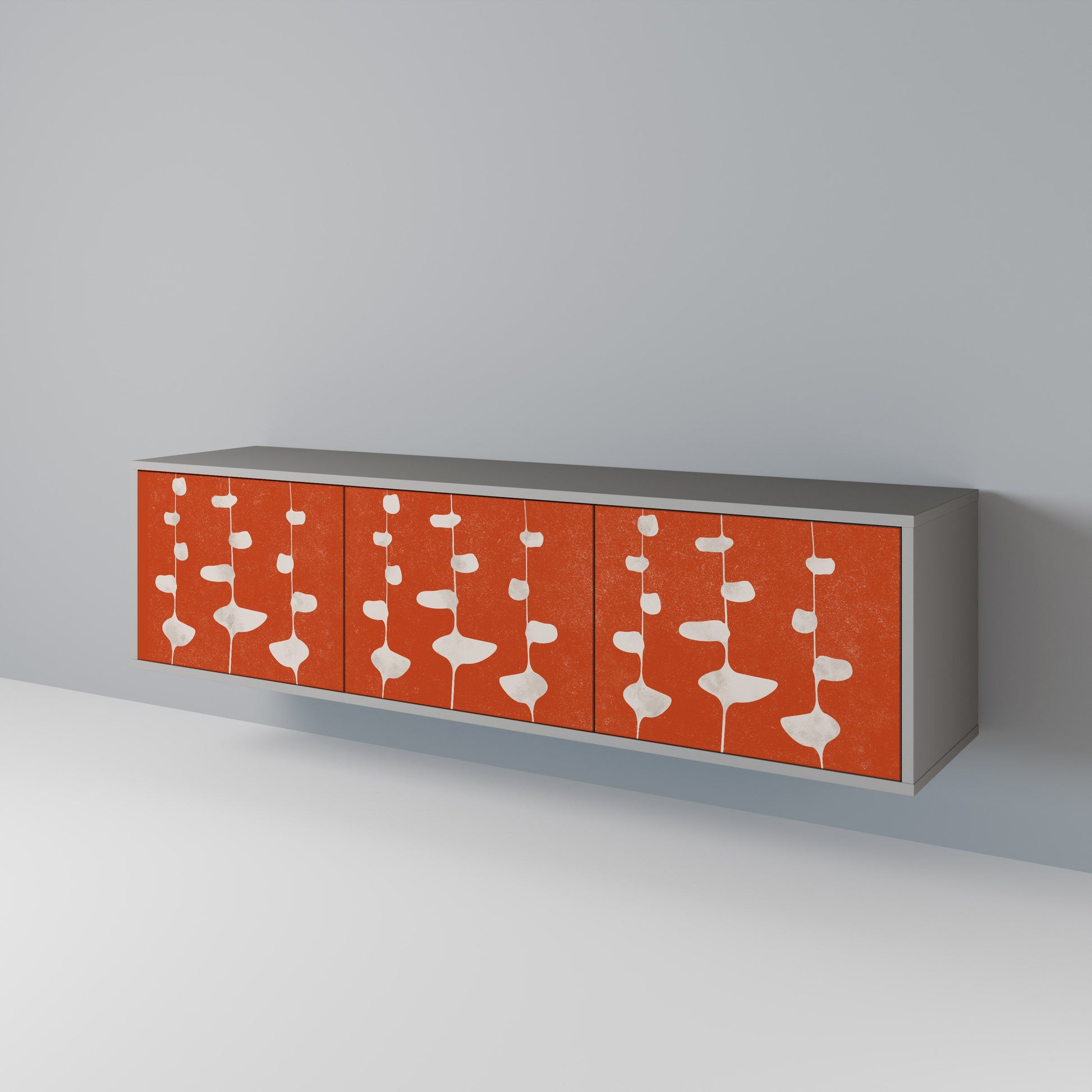 Meuble TV 3 portes COURAGE MOLD finition grise