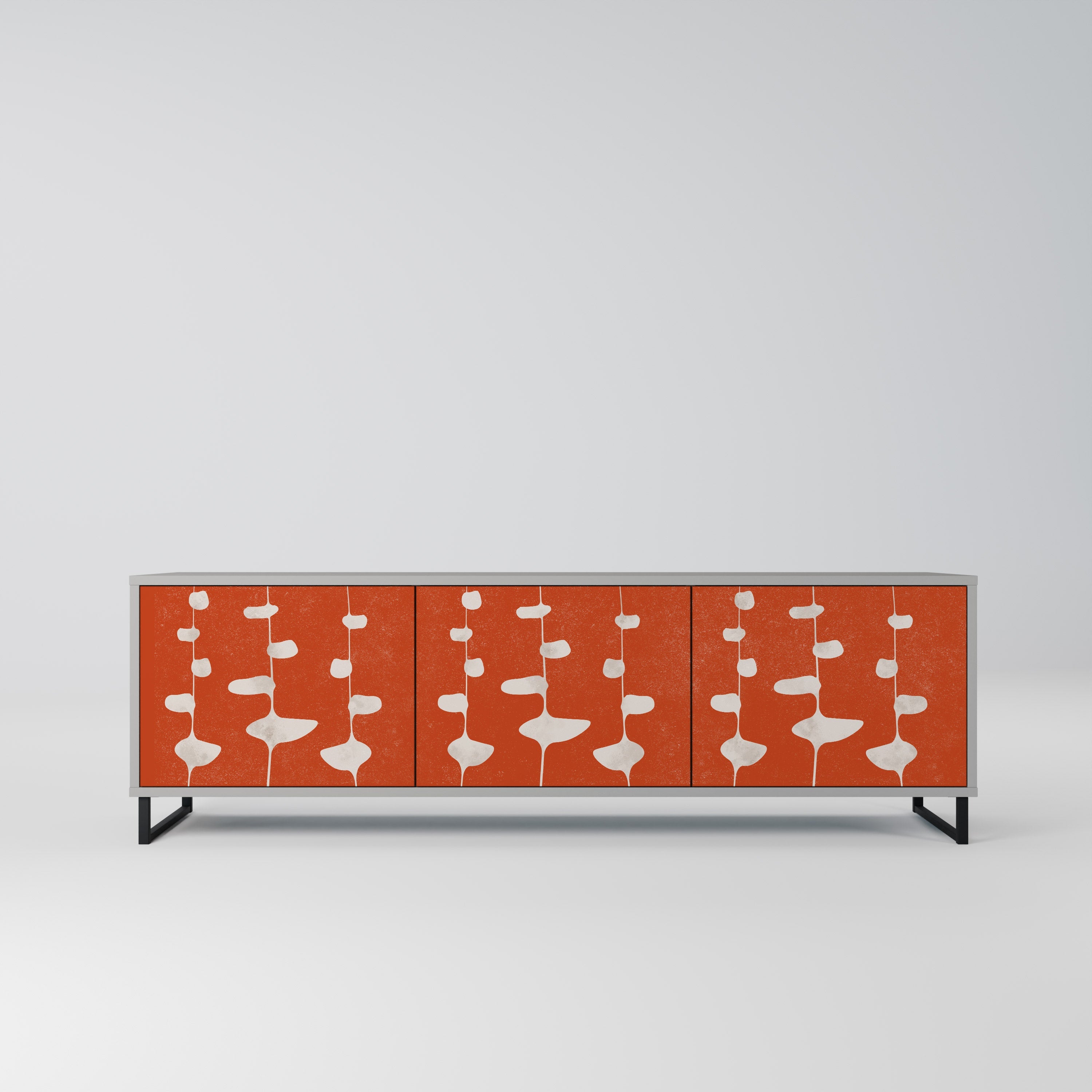 Meuble TV 3 portes COURAGE MOLD finition grise