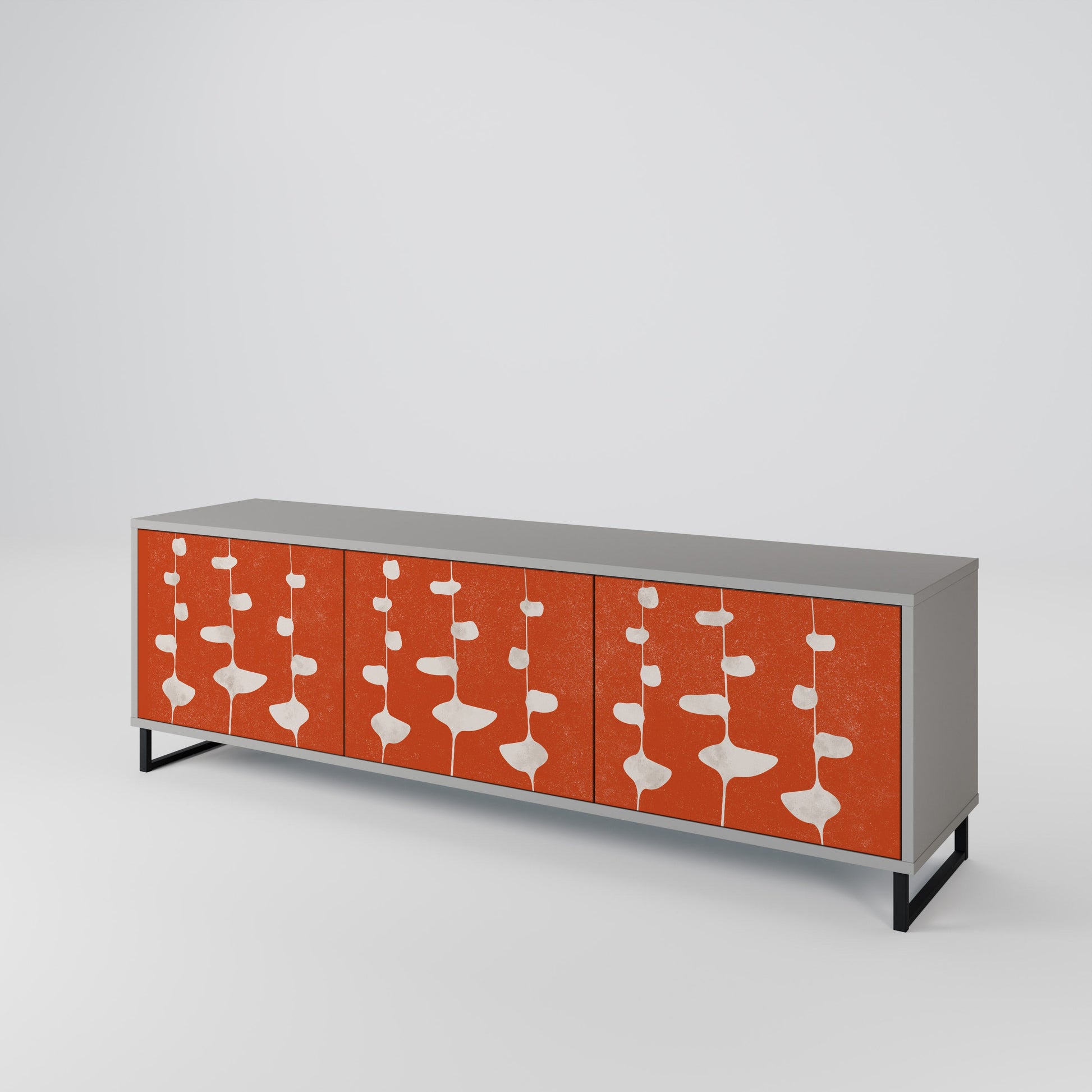 Meuble TV 3 portes COURAGE MOLD finition grise
