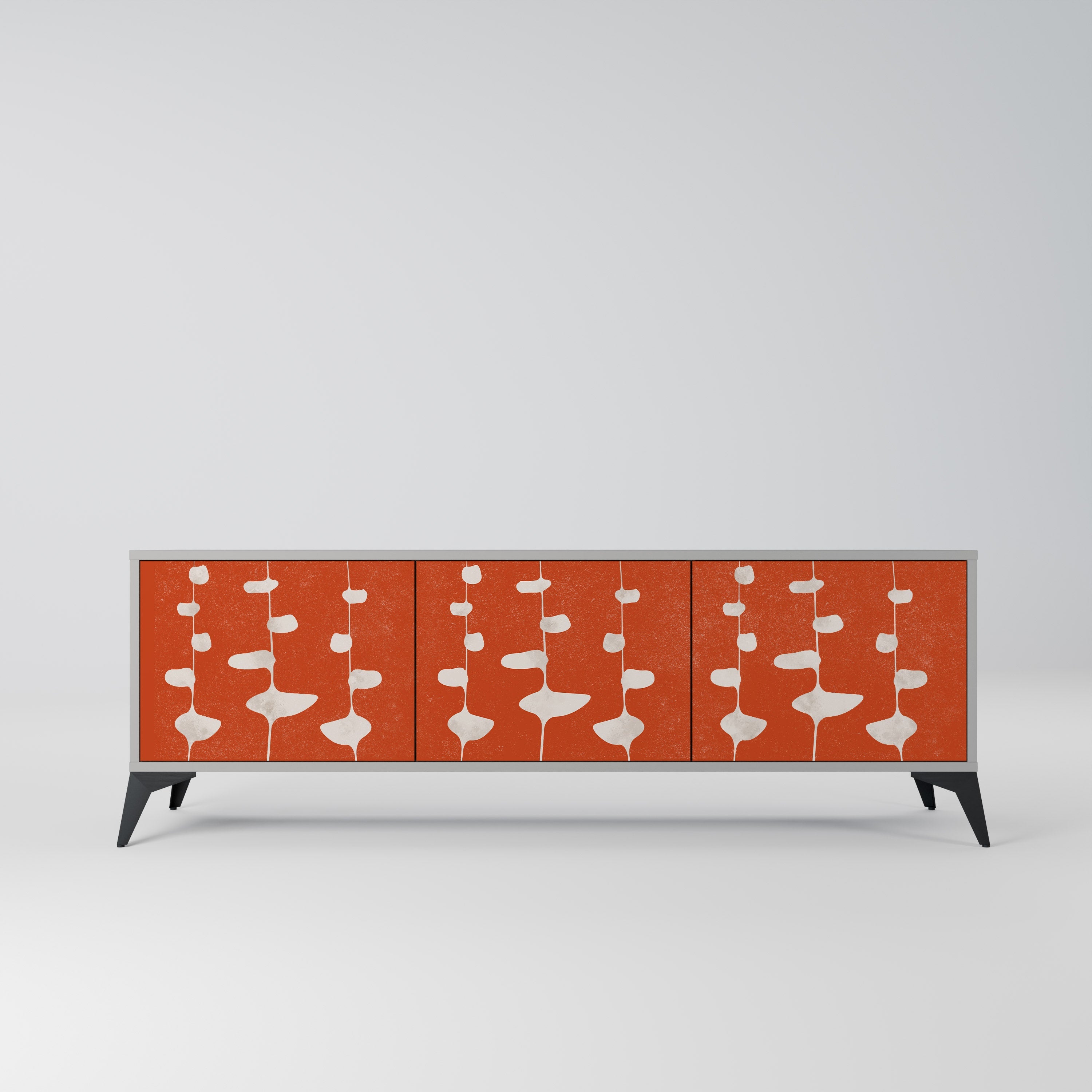 Meuble TV 3 portes COURAGE MOLD finition grise