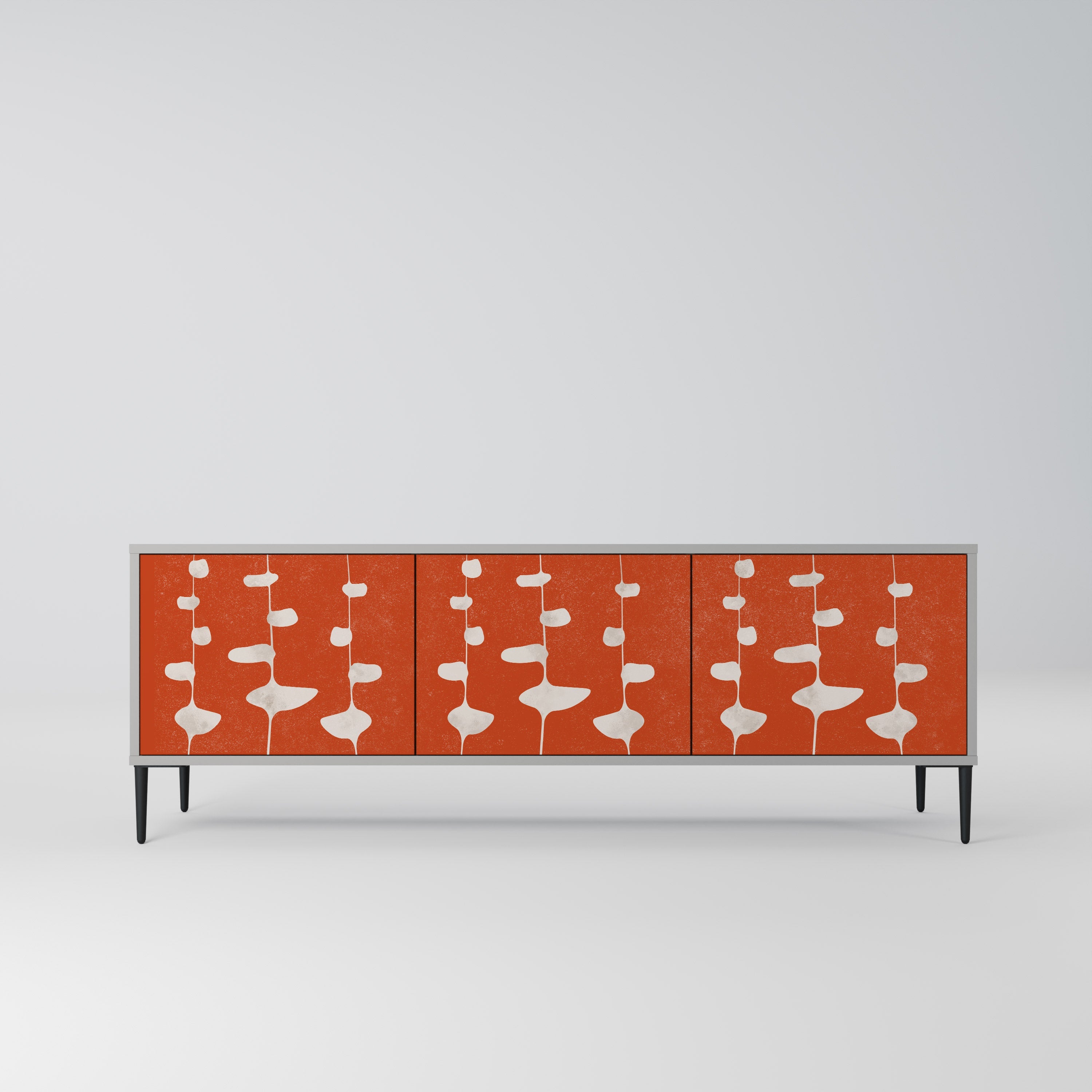 Meuble TV 3 portes COURAGE MOLD finition grise