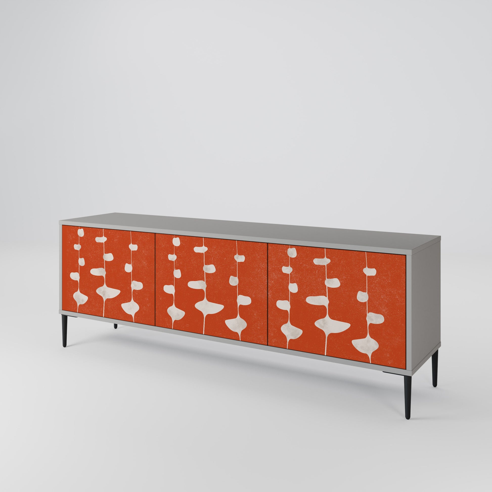 Meuble TV 3 portes COURAGE MOLD finition grise