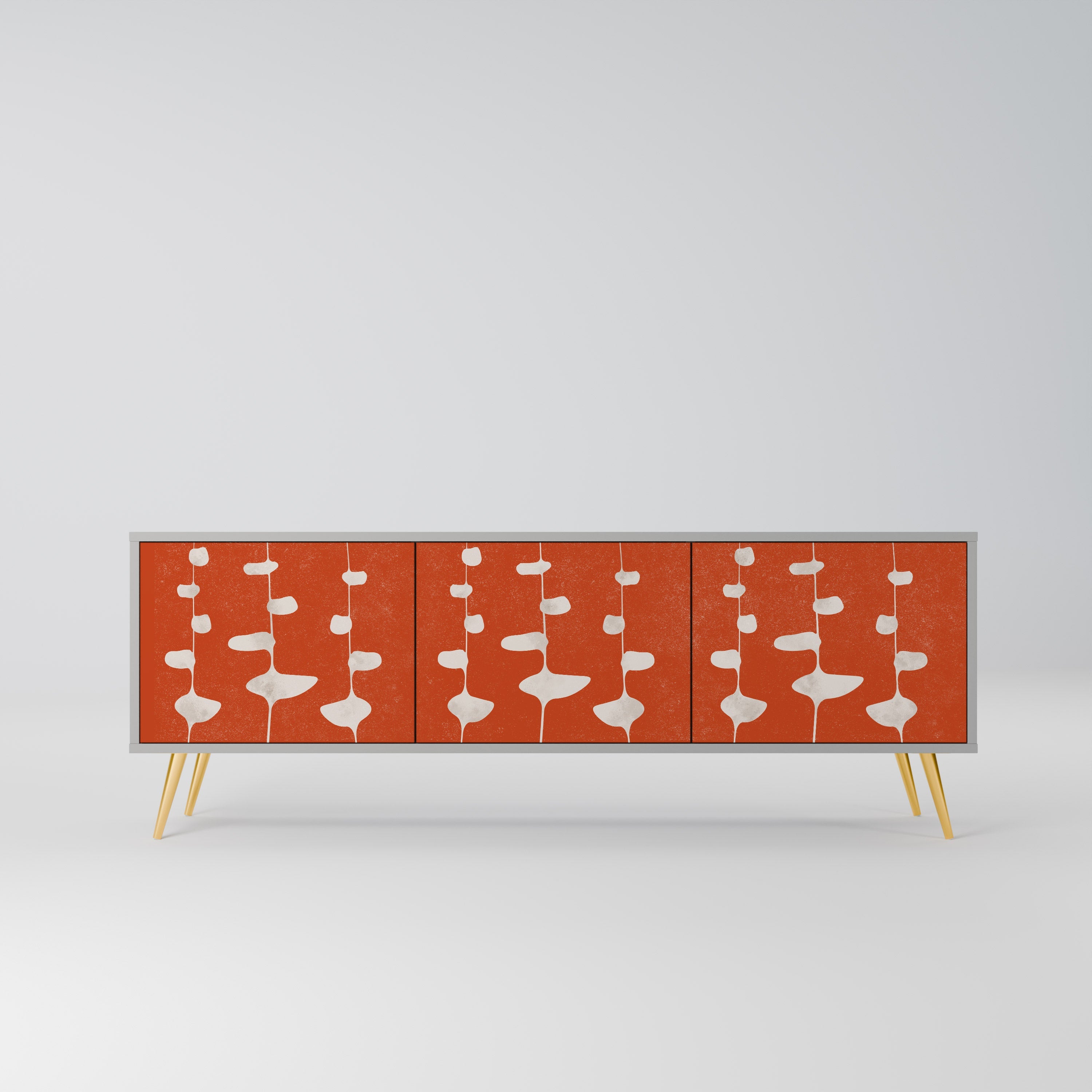 Meuble TV 3 portes COURAGE MOLD finition grise