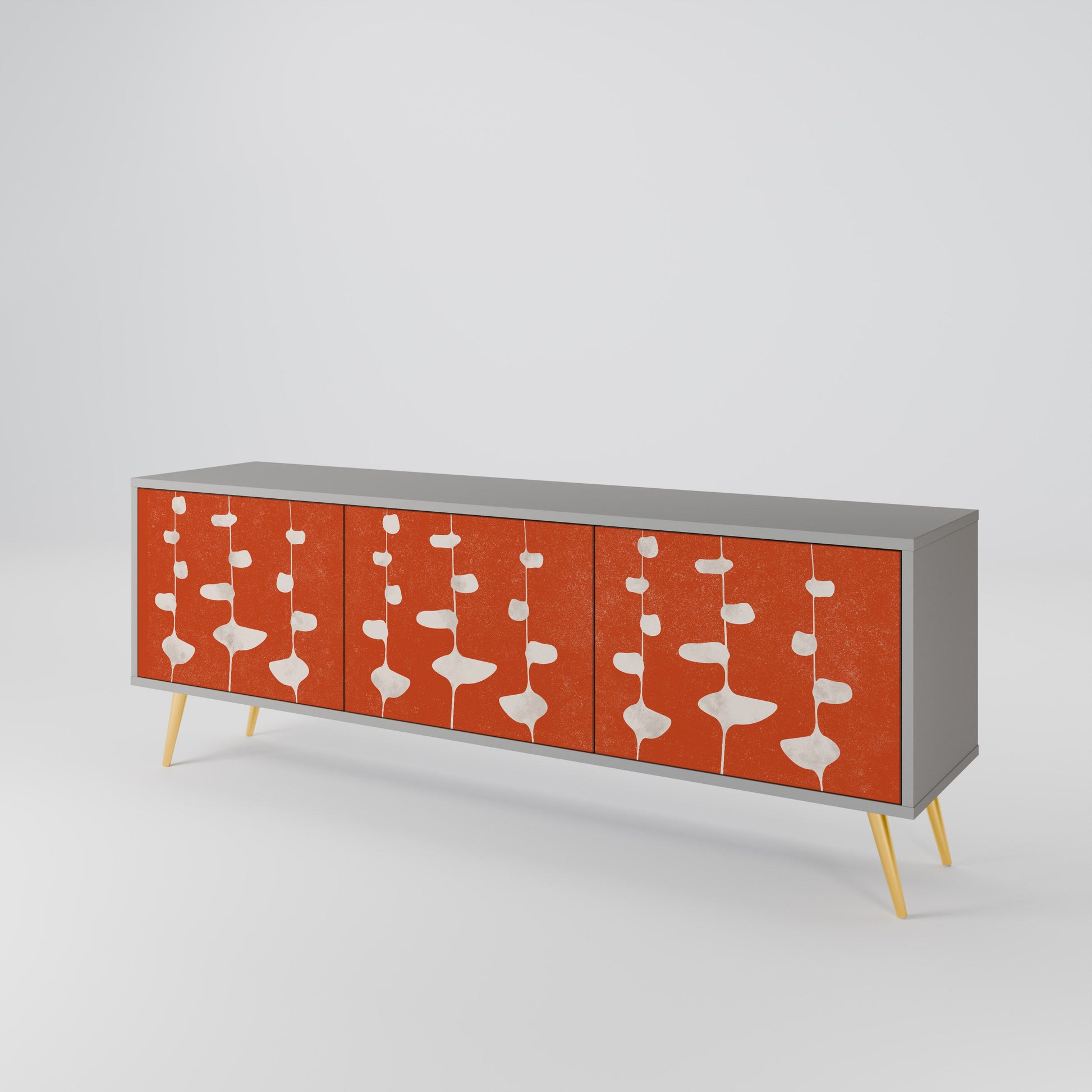 Meuble TV 3 portes COURAGE MOLD finition grise