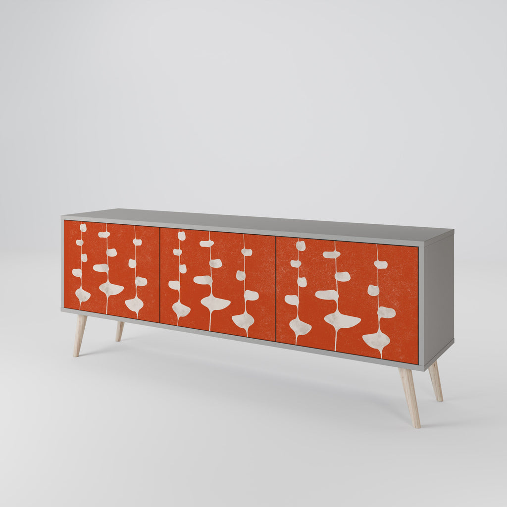 Meuble TV 3 portes COURAGE MOLD finition grise