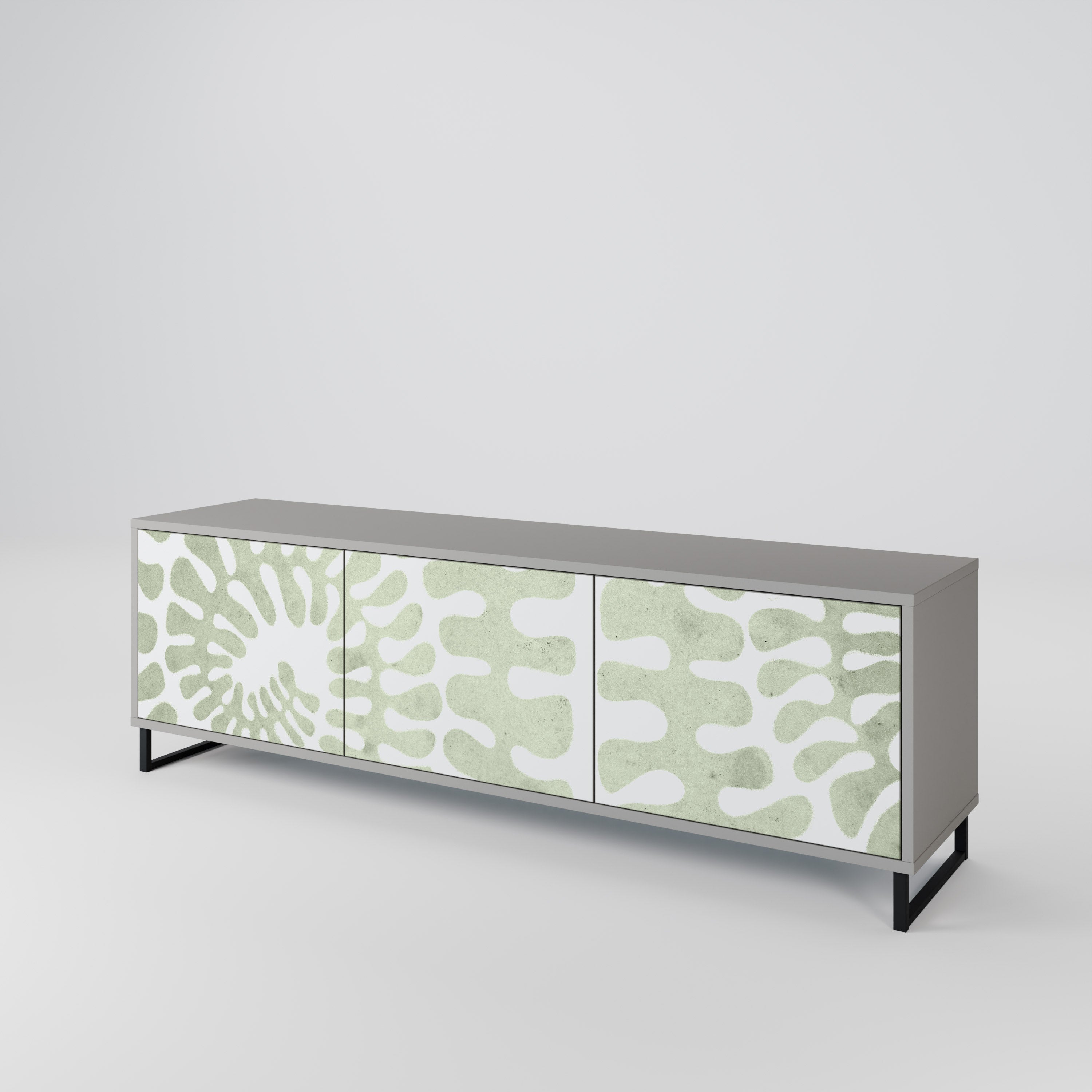 HELIX DANCE 3-Door TV Stand in Grey Finish