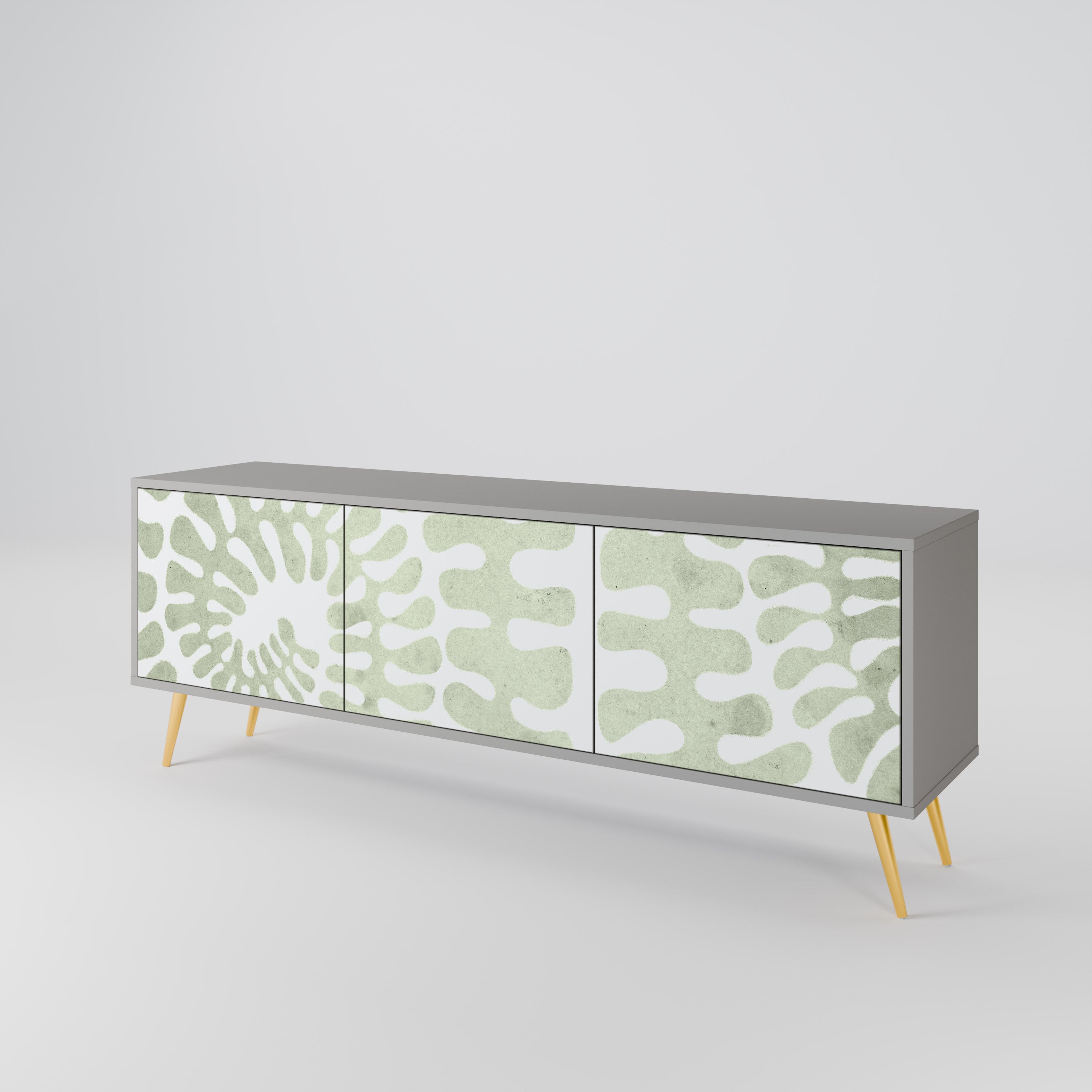 HELIX DANCE 3-Door TV Stand in Grey Finish