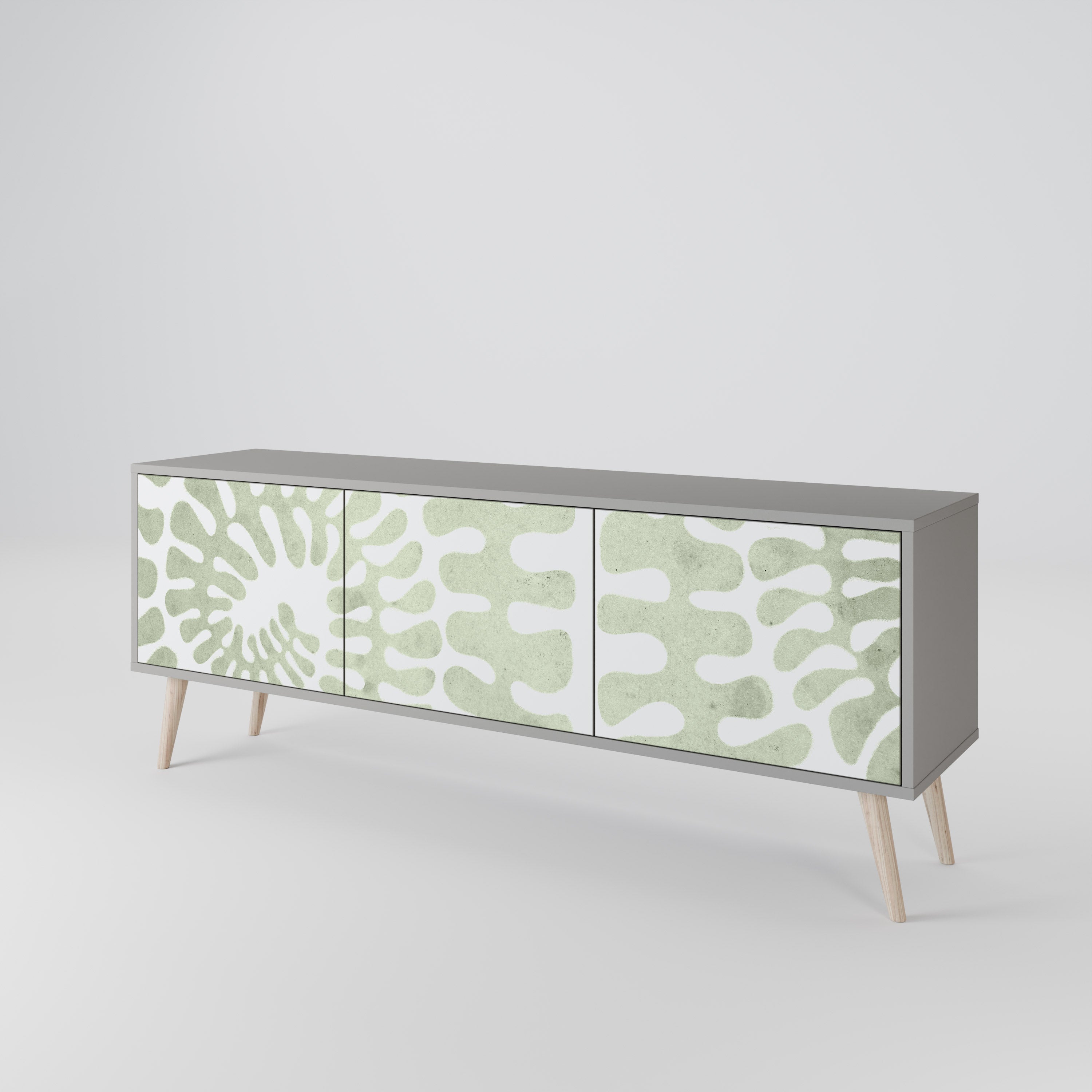 HELIX DANCE 3-Door TV Stand in Grey Finish