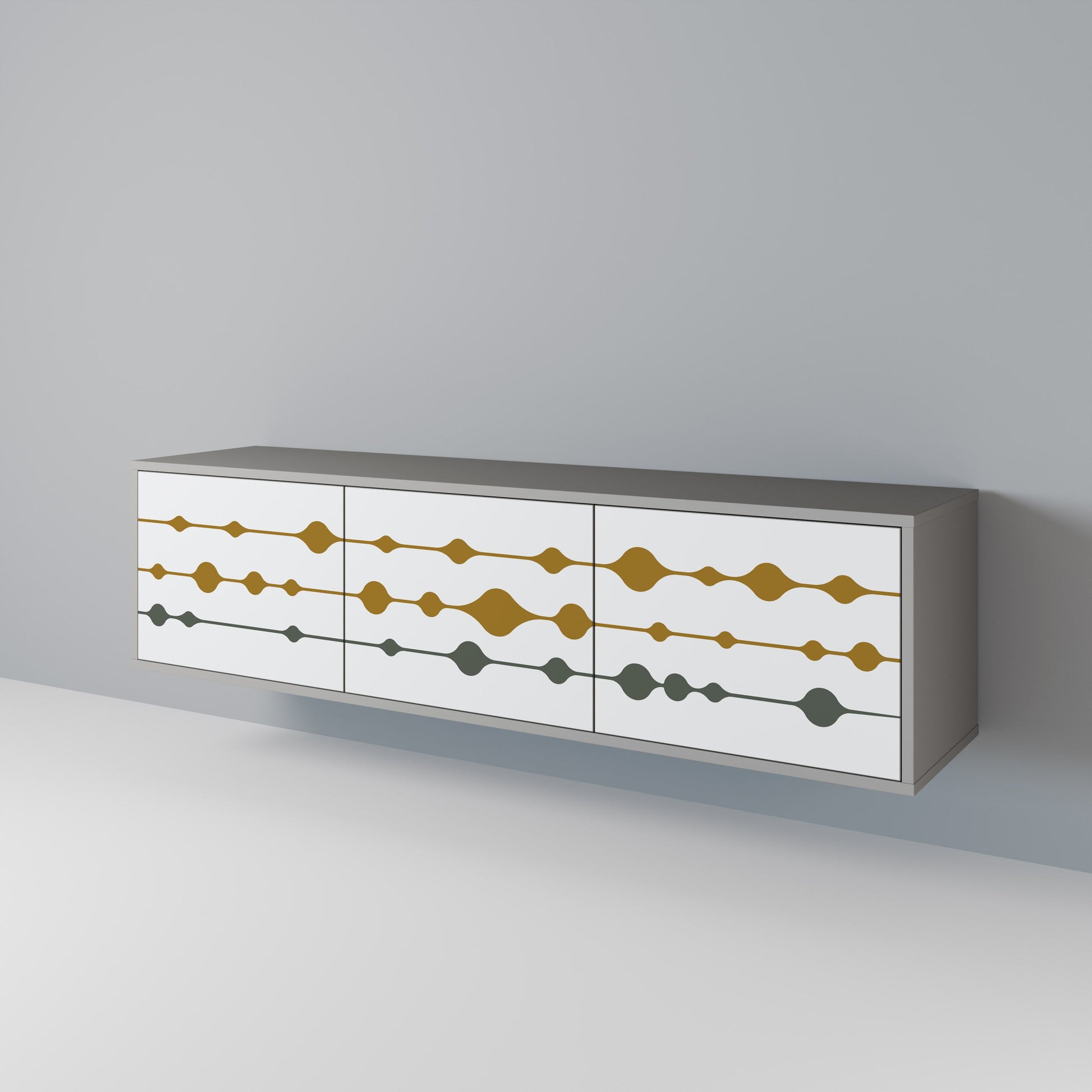 Meuble TV 3 portes VIVID TONE finition grise