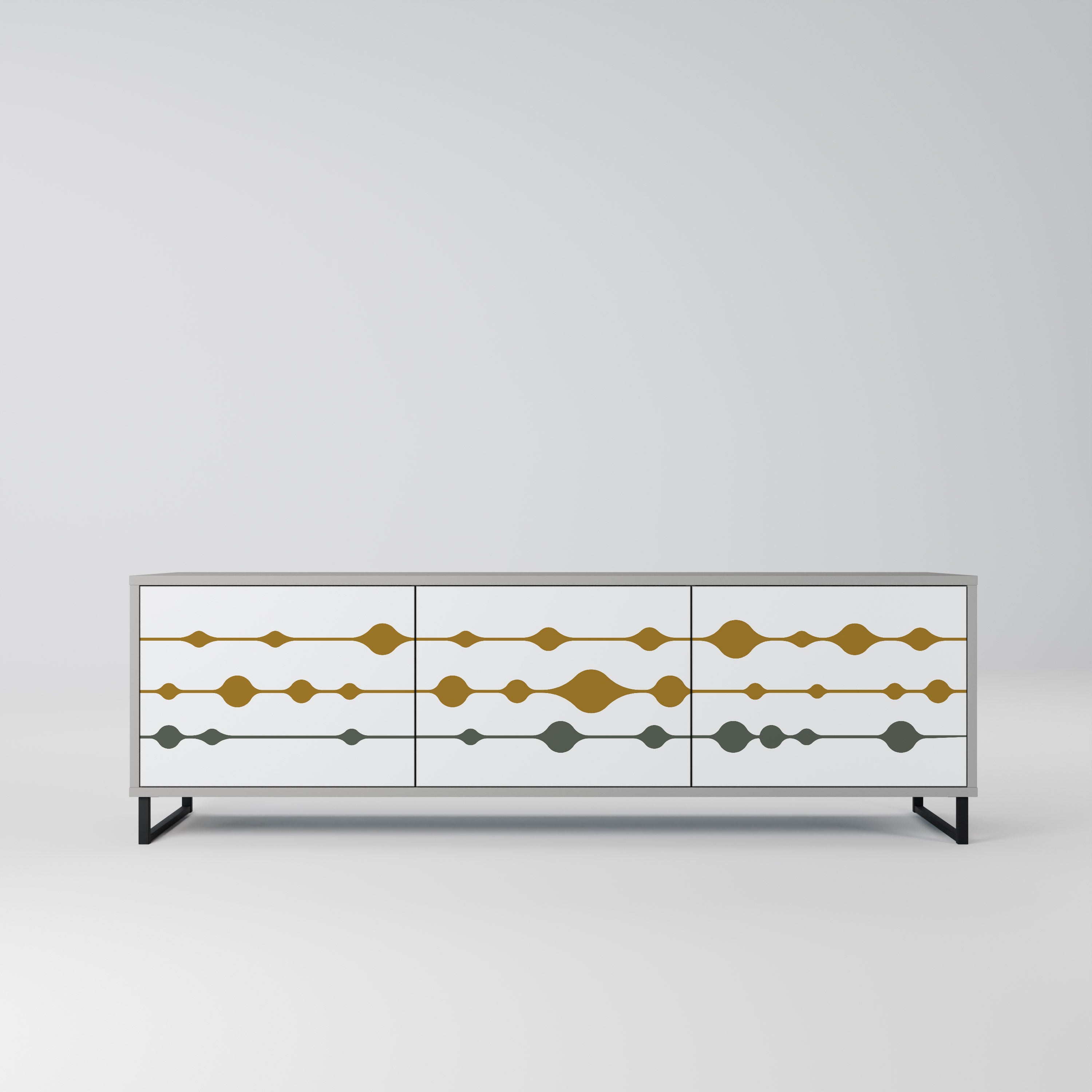 Meuble TV 3 portes VIVID TONE finition grise