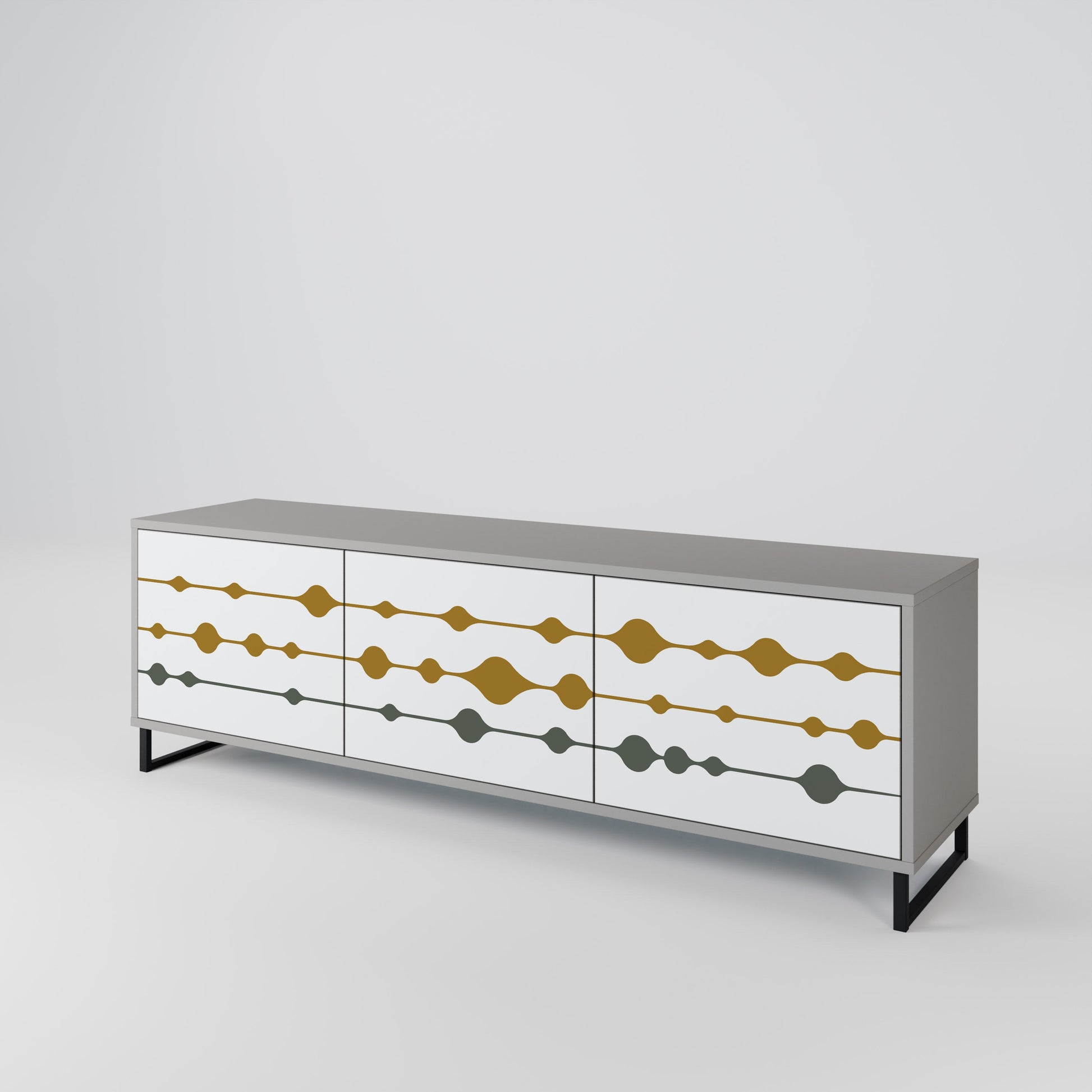 Meuble TV 3 portes VIVID TONE finition grise