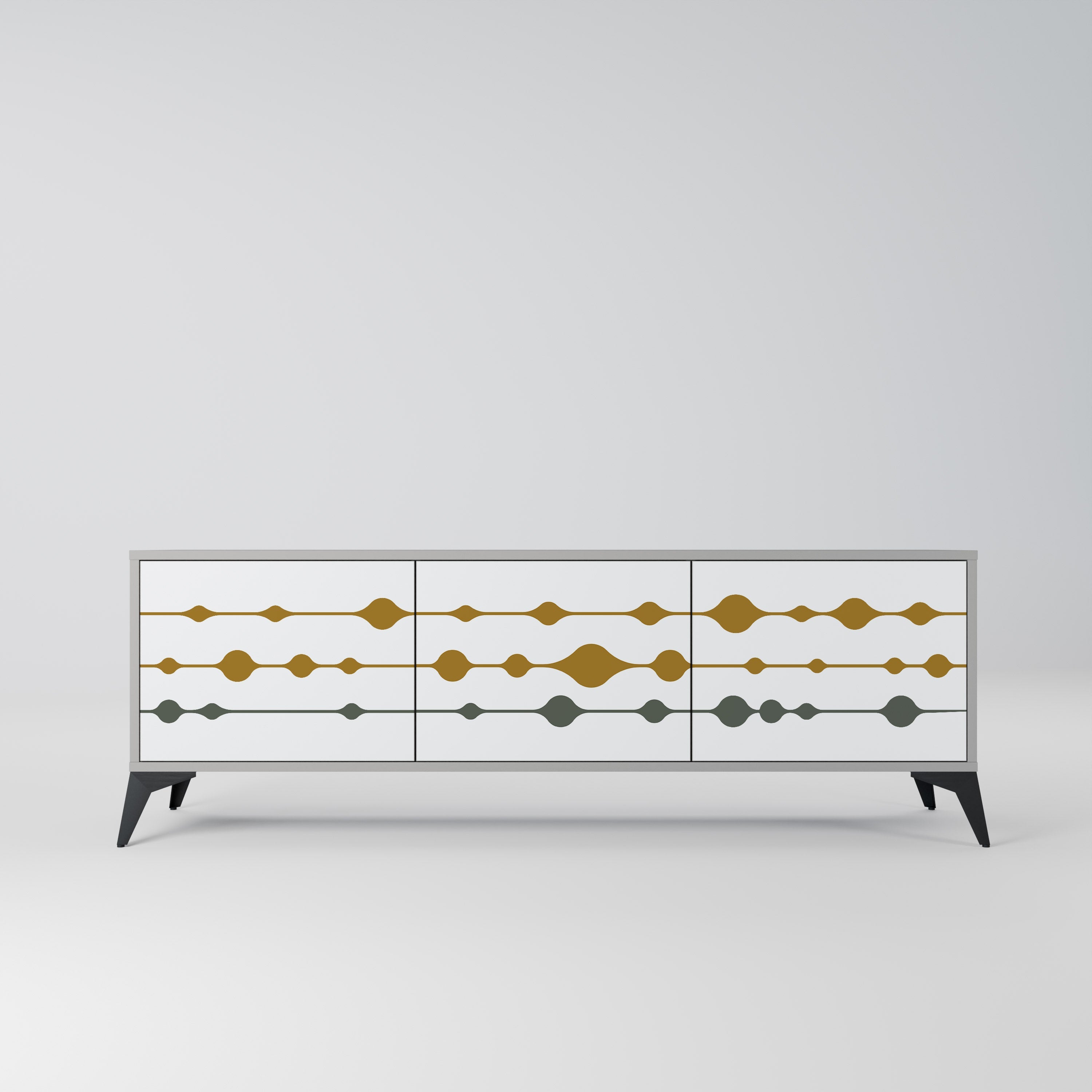 Meuble TV 3 portes VIVID TONE finition grise