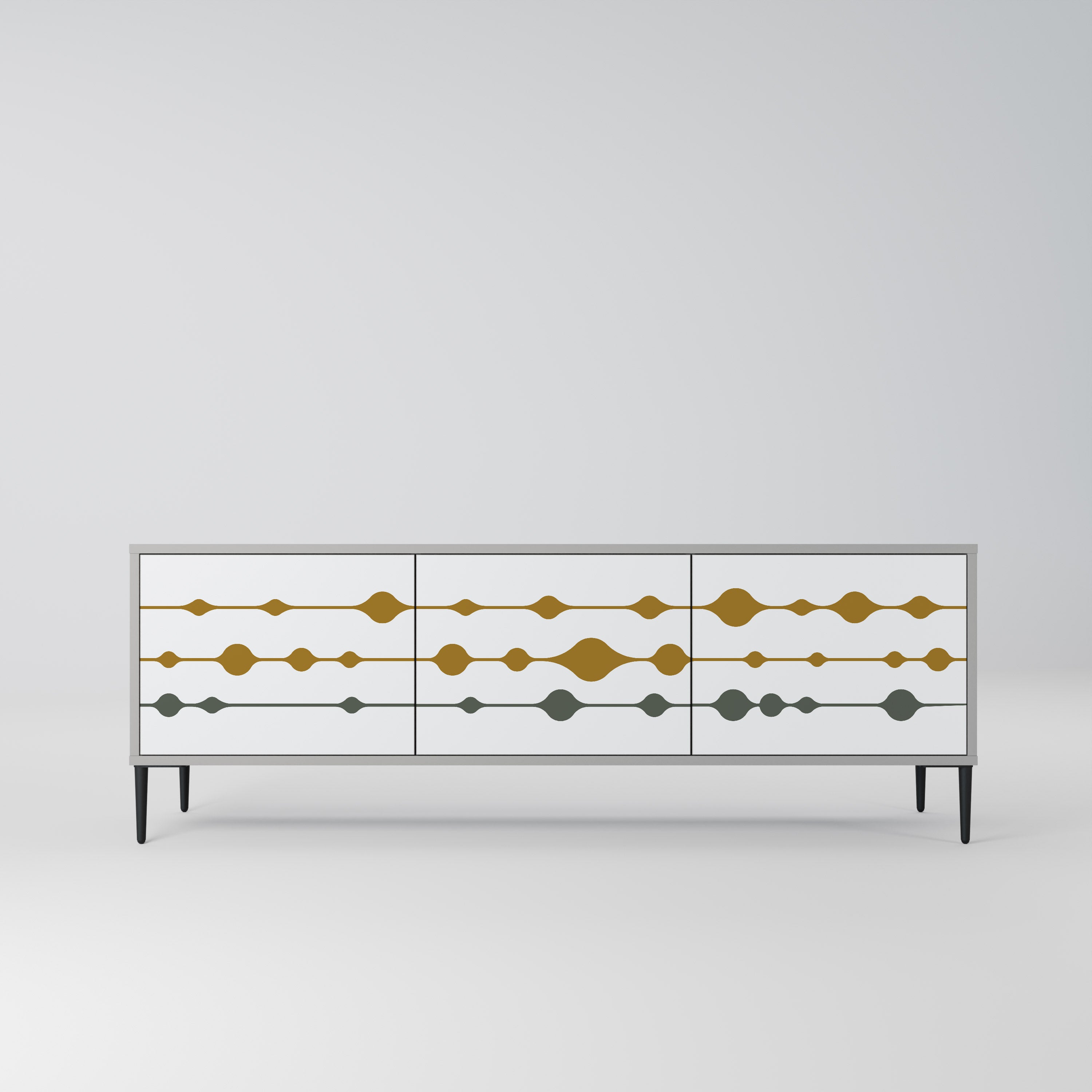 Meuble TV 3 portes VIVID TONE finition grise